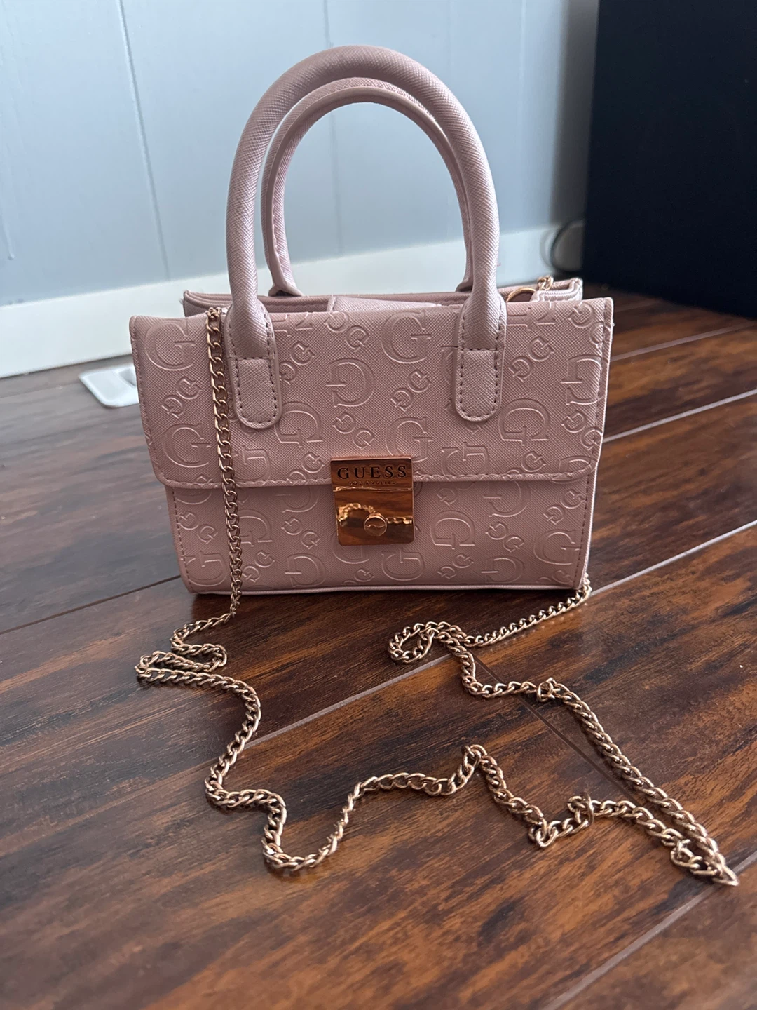 NEW***Guess Pink Mini Top Handle Bag with Chain
