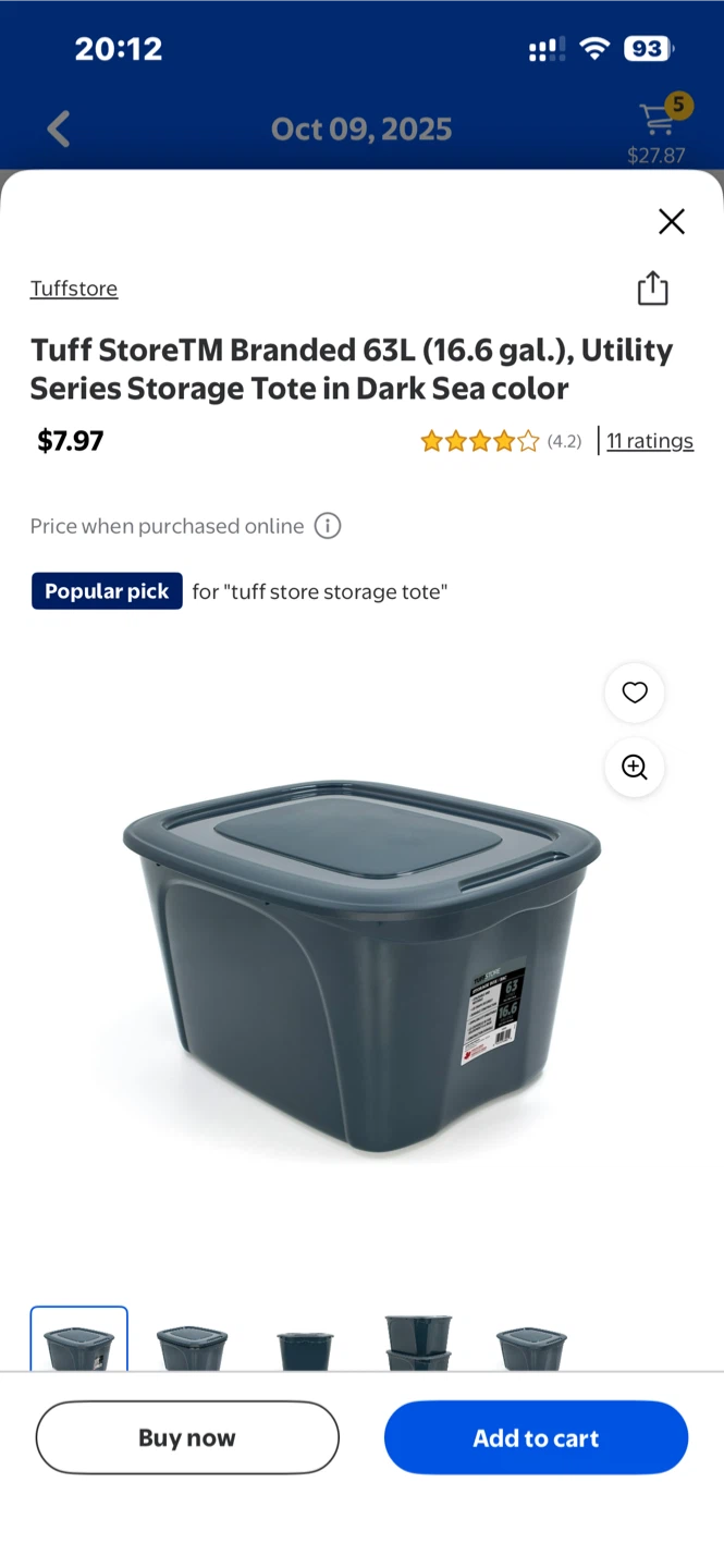 Tuff Store 63L Utility Storage Tote
