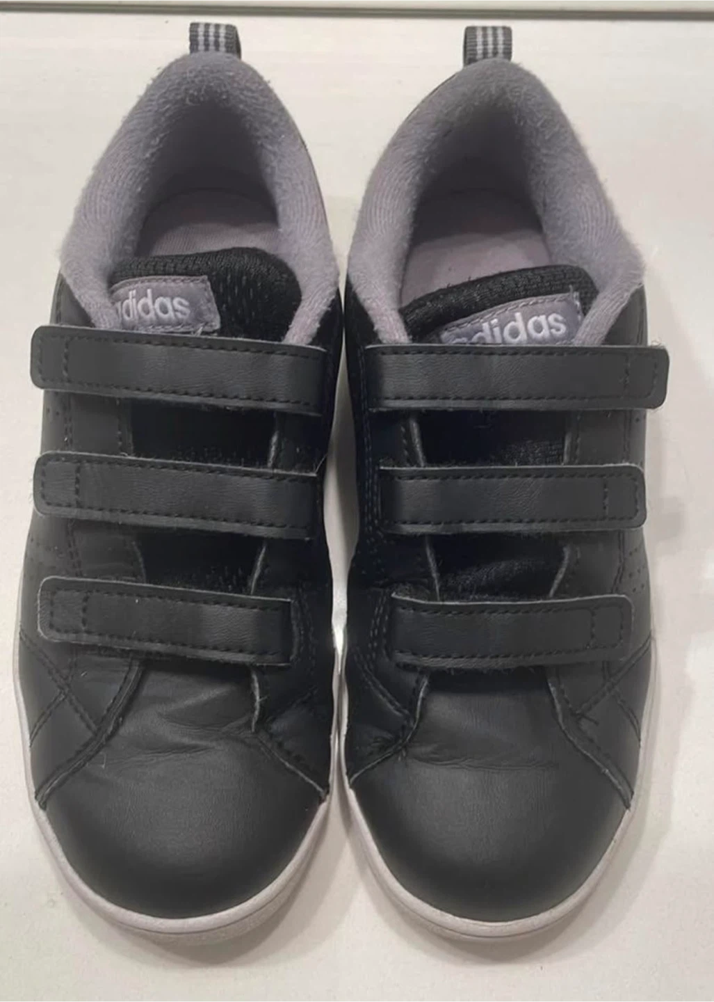 Adidas Kids Black Velcro Sneakers Y1.5