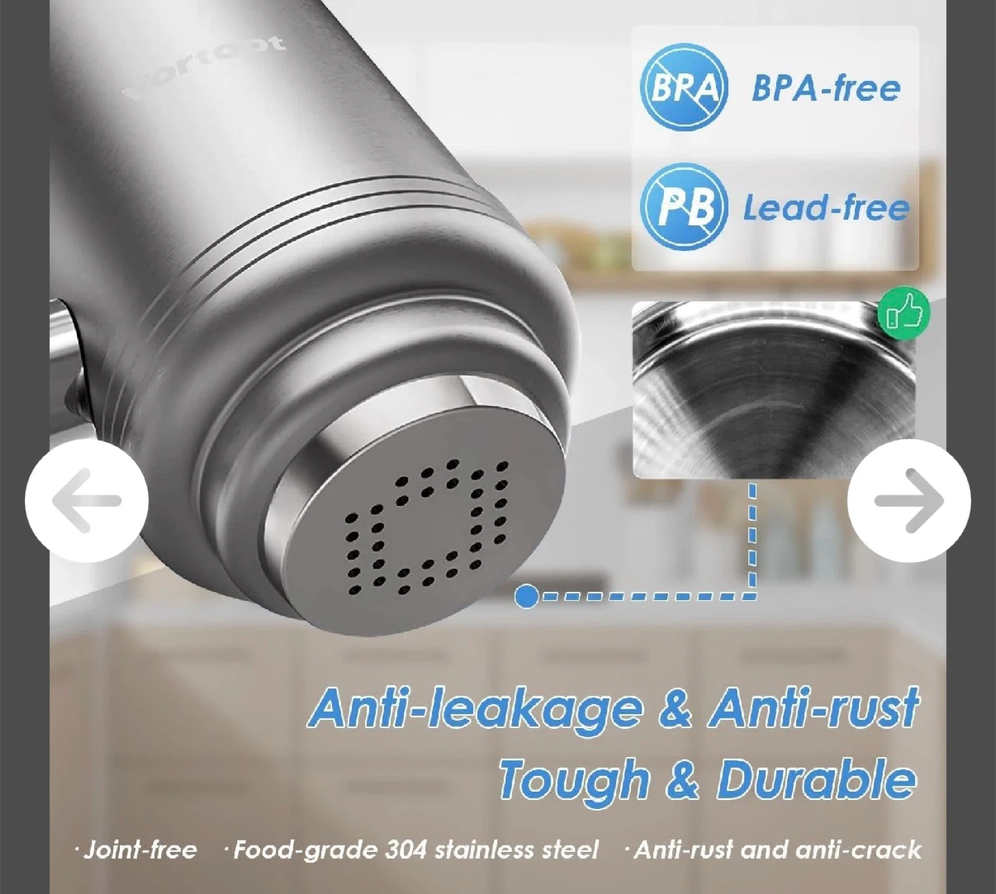Vortopt Stainless Steel Faucet Water Filter - photo 2