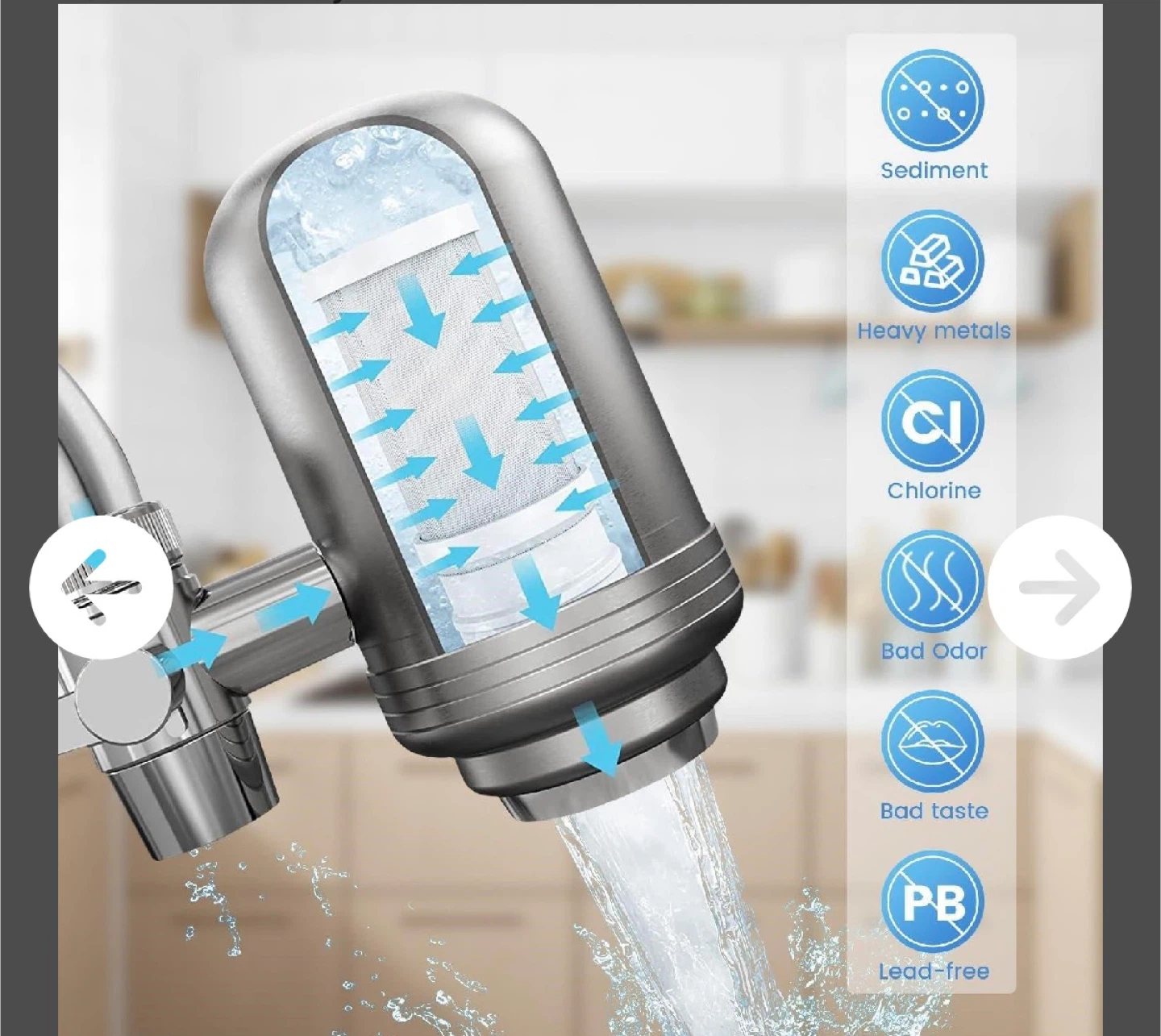 Vortopt Stainless Steel Faucet Water Filter - photo 4