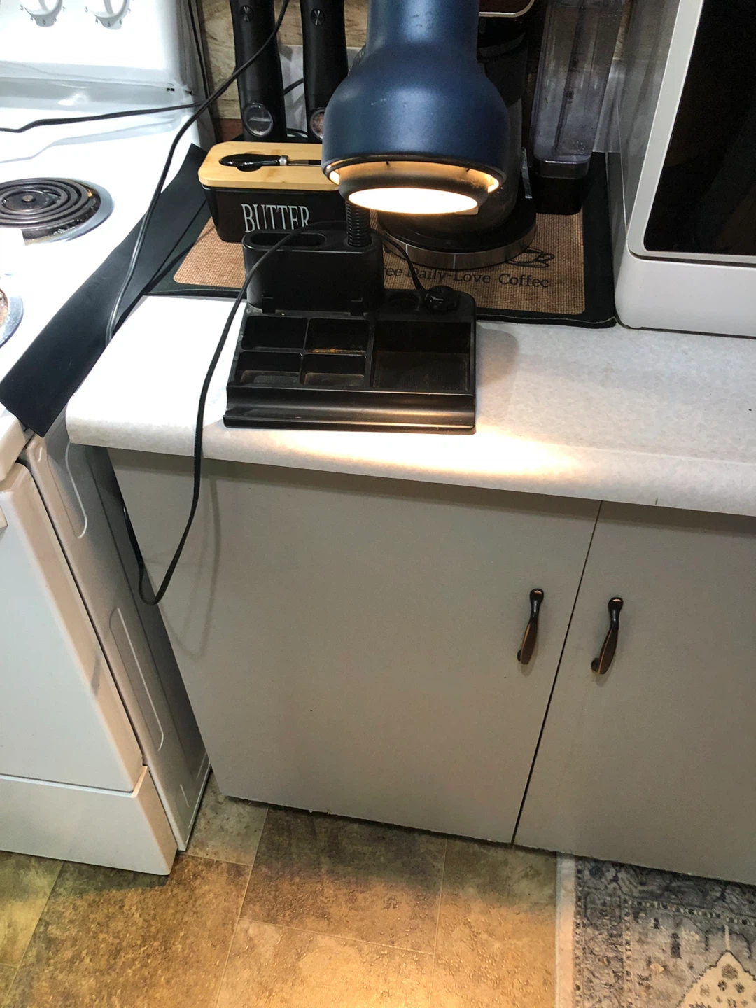 Adjustable Desk Lamp with Built-in Organizer Tray