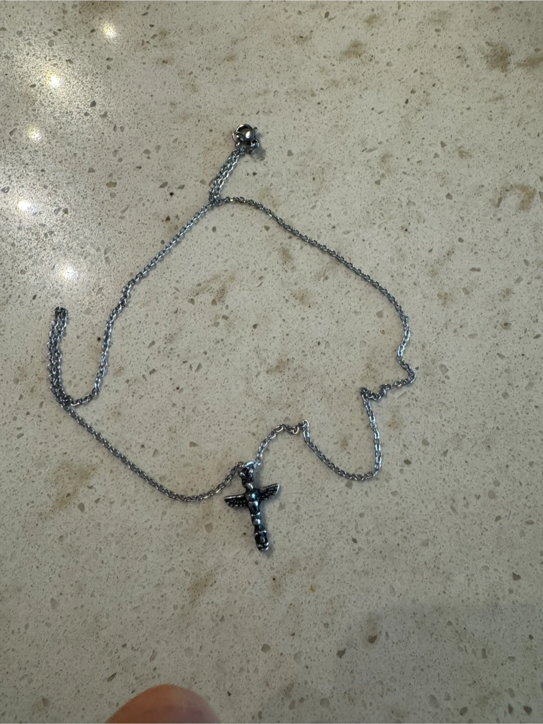 Silver Tone Cross Pendant Necklace - photo 2