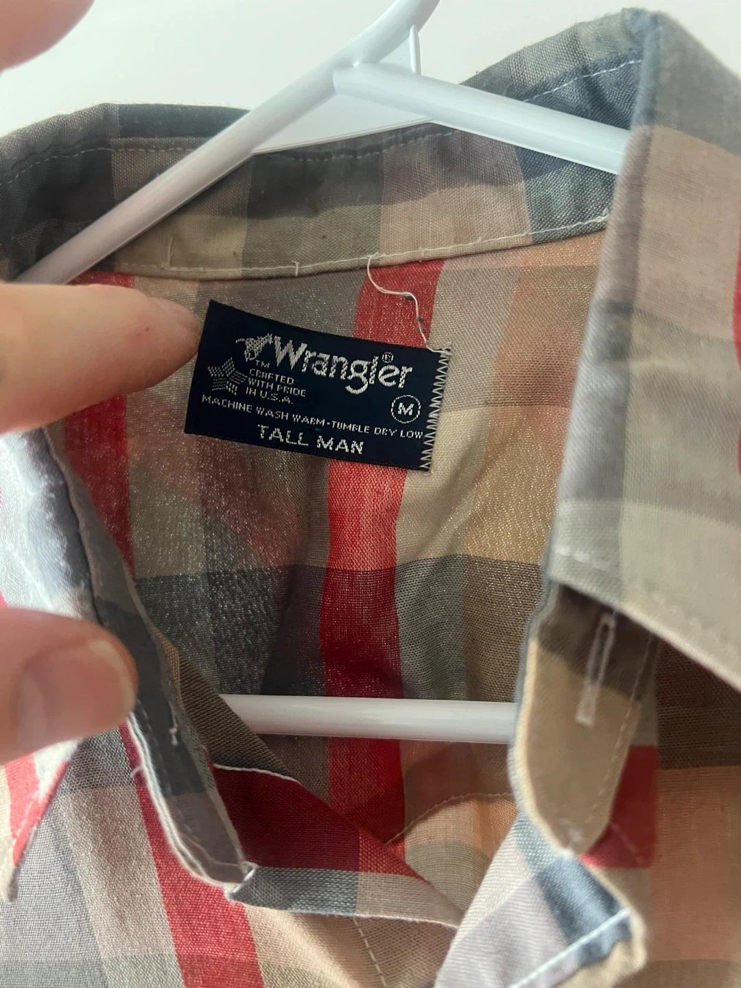 Wrangler Plaid Long Sleeve Button Up Shirt - Tall Man M - photo 2