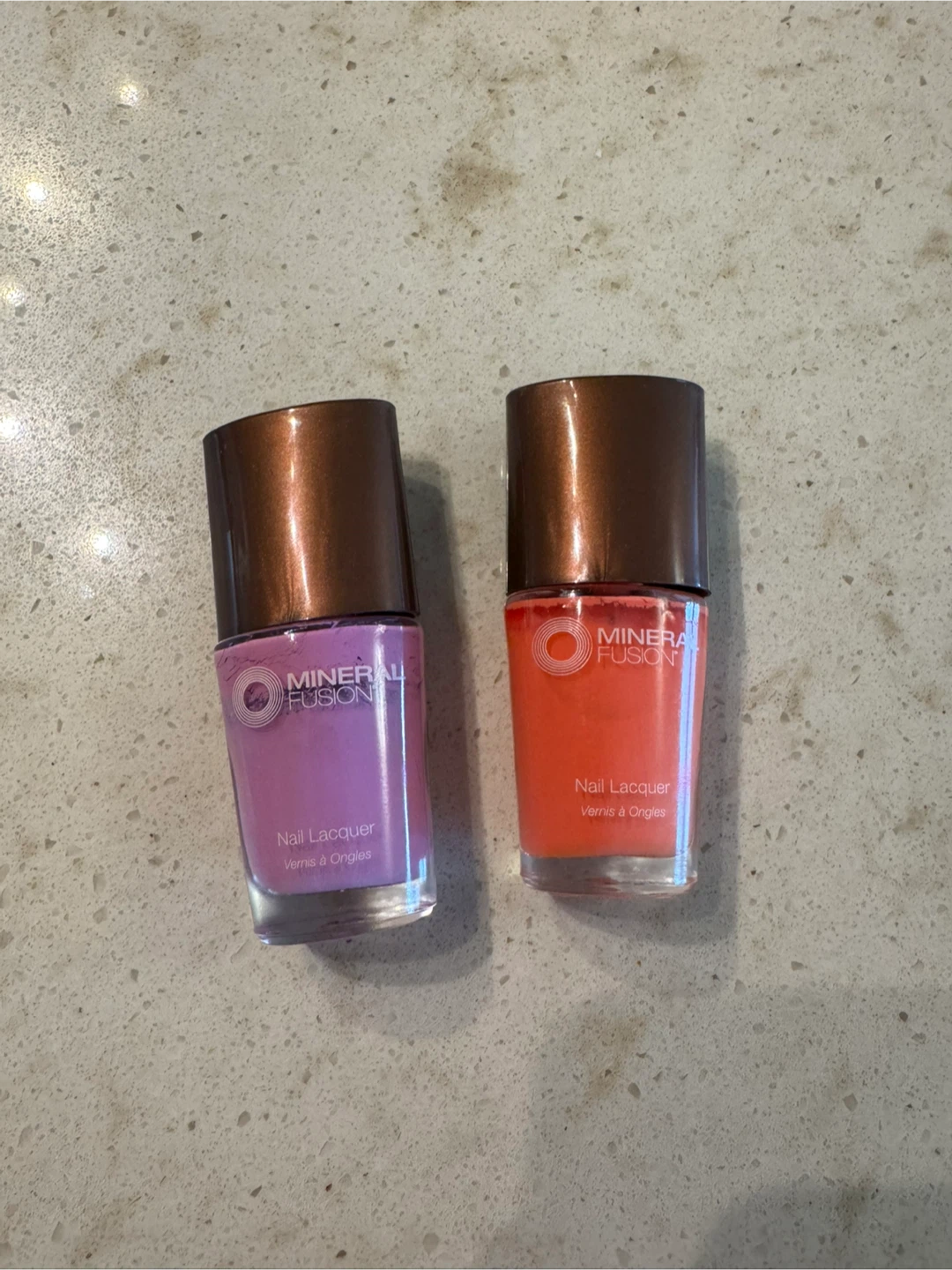 Mineral Fusion Nail Lacquer - 2 Bottles (Purple & Orange)