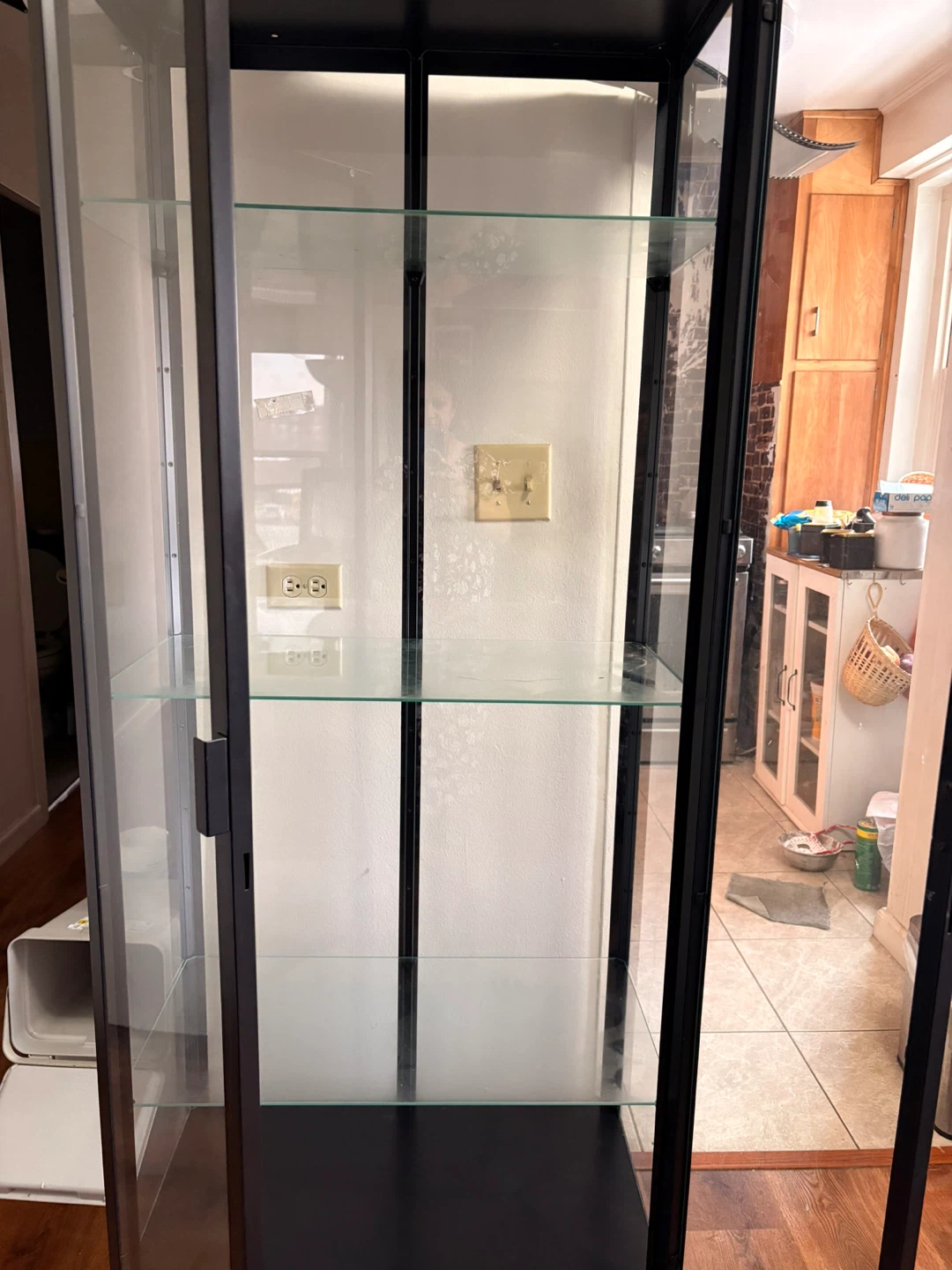 Glass Display Cabinet with Black Frame - photo 2