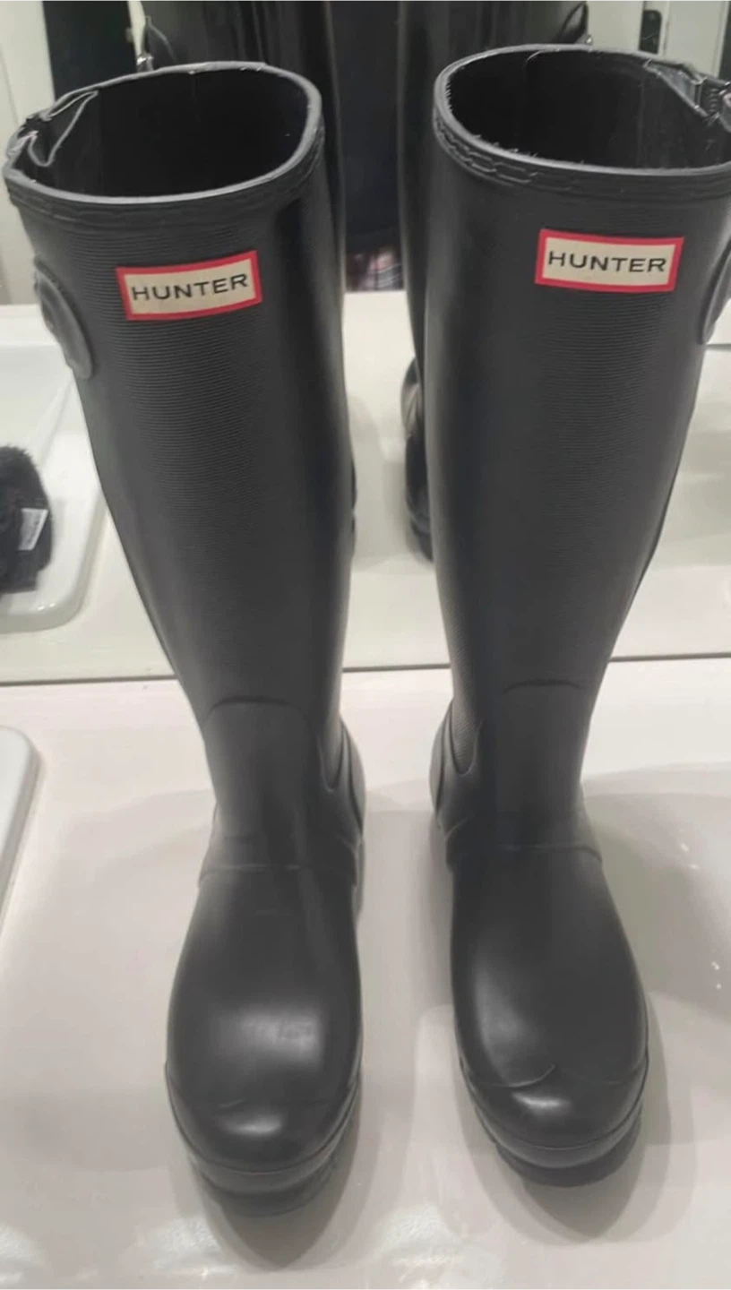 Hunter Boots Black Tall Rubber Rain Boots