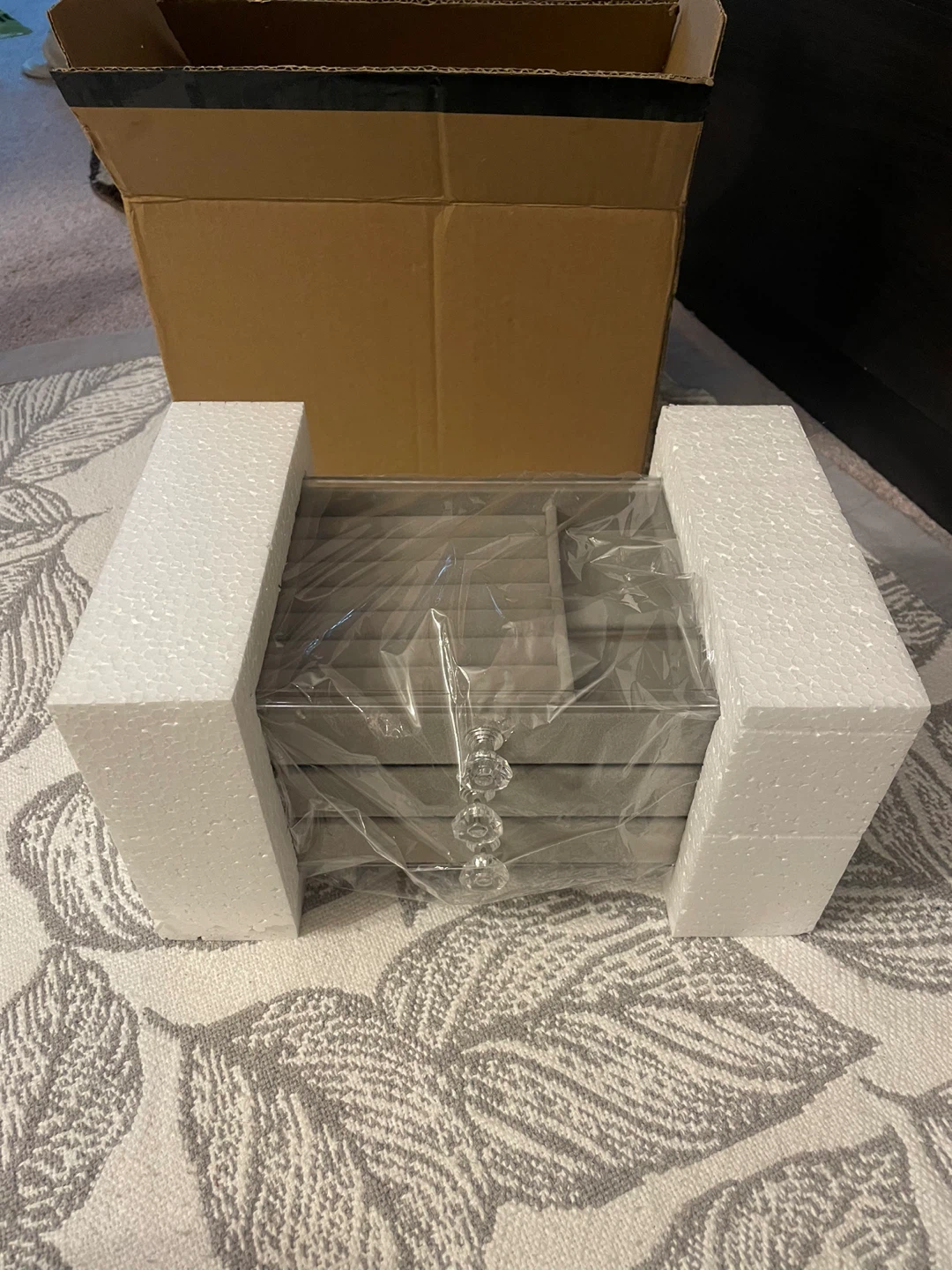 Brand New Grey 3-Drawer Jewelry Organizer with Clear Lid - photo 4