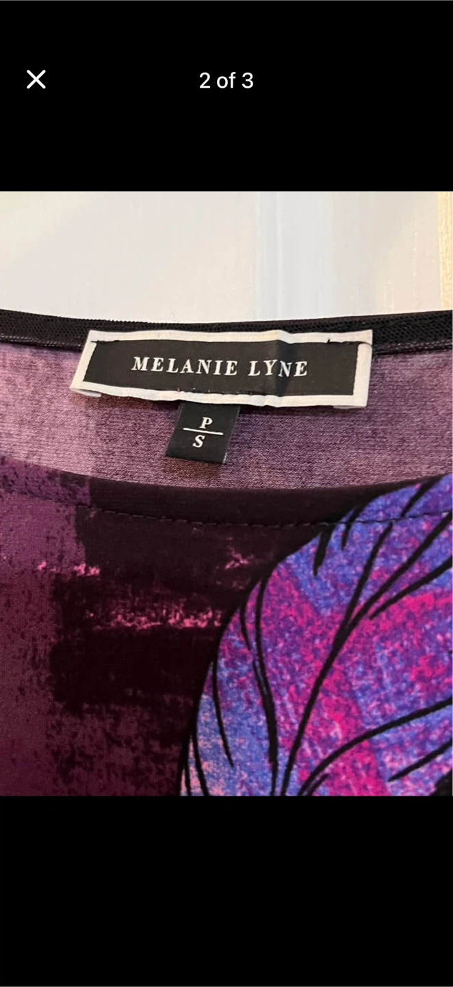 Melanie Lyne Women's Floral Mesh Sleeve Top - Size P/S - photo 2