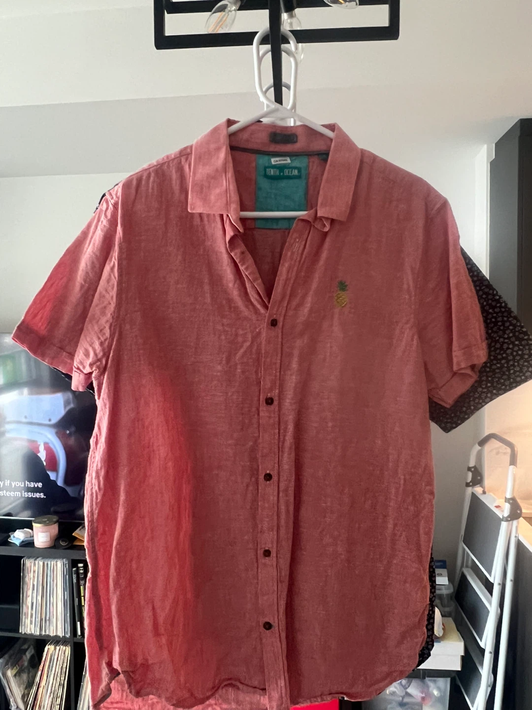 Tenth + Ocean Short Sleeve Button-Up Shirt - Red