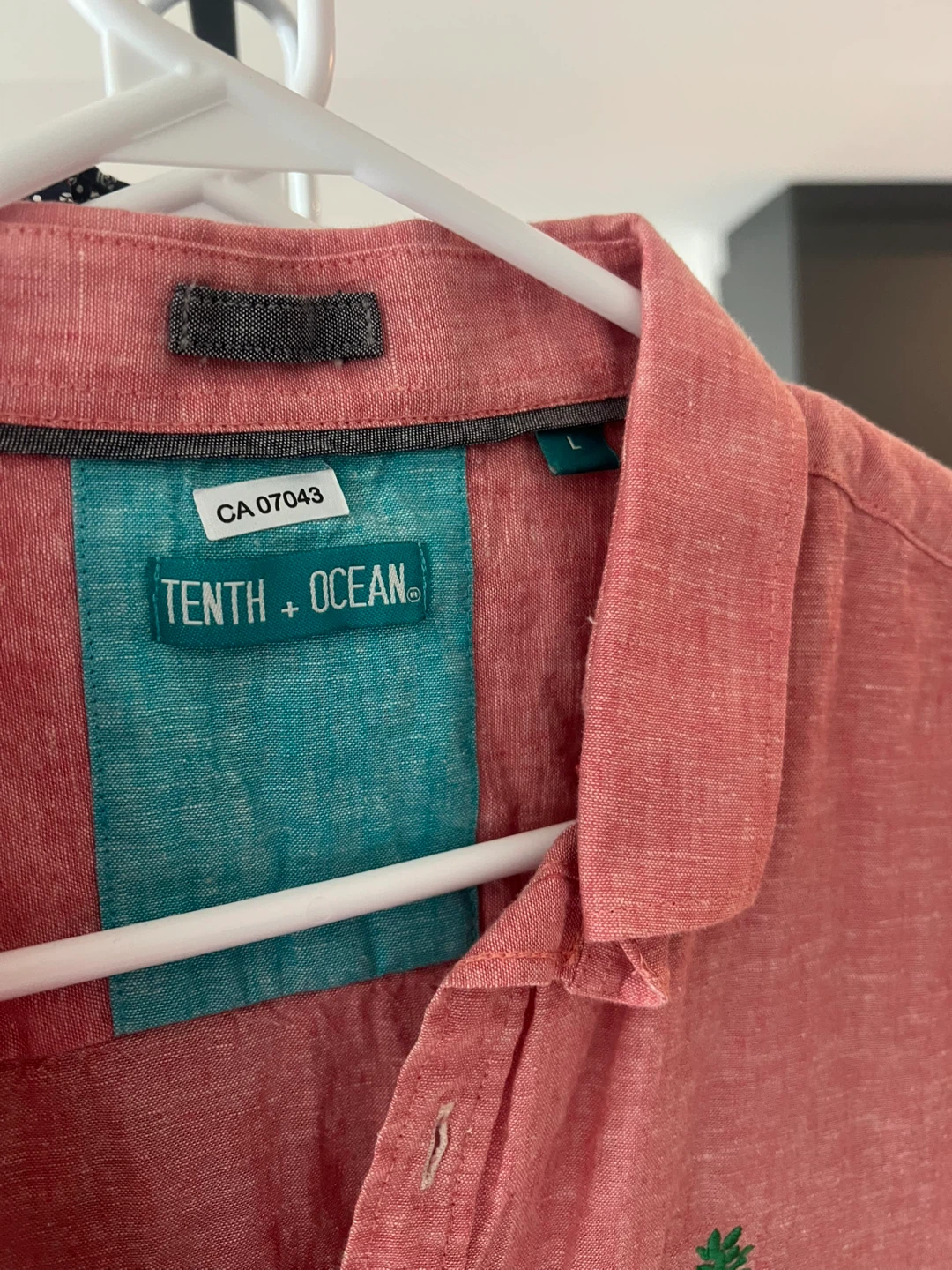 Tenth + Ocean Short Sleeve Button-Up Shirt - Red - photo 2
