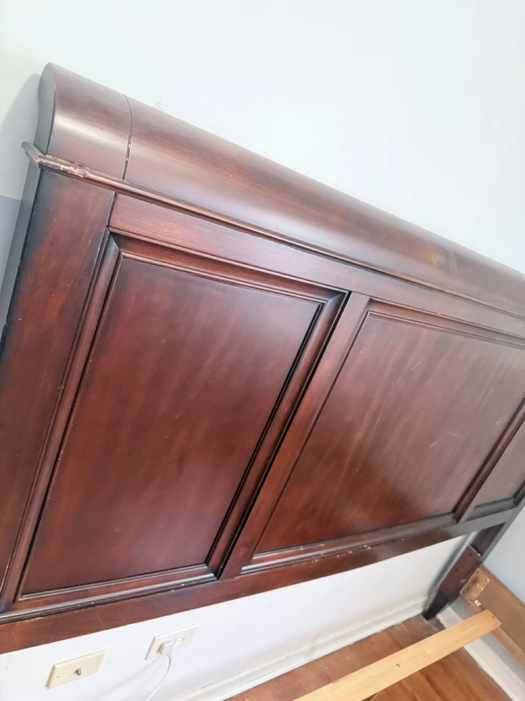 Dark Wood Sleigh Headboard - photo 4