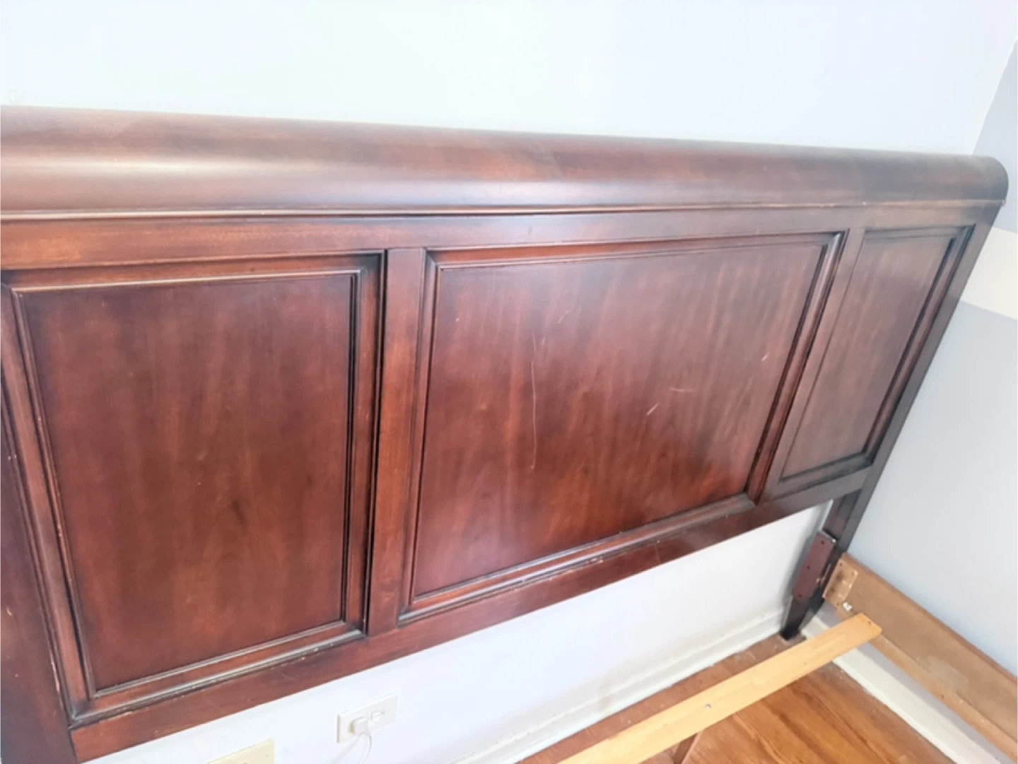 Dark Wood Sleigh Headboard - photo 3
