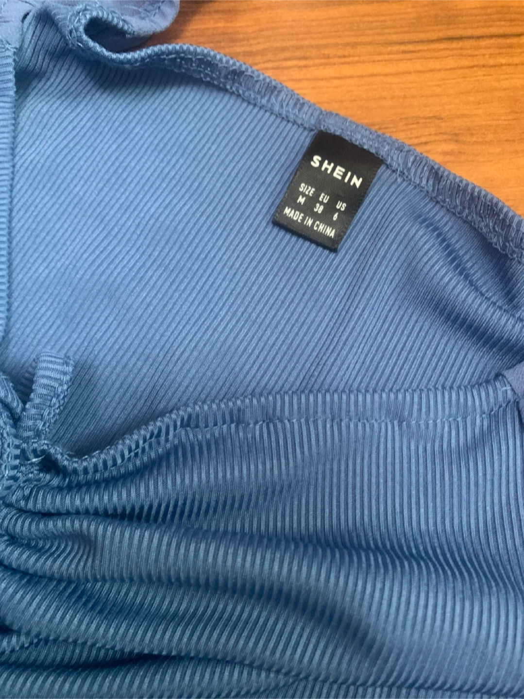 SHEIN Blue Ribbed Ruched Jumpsuit - photo 2