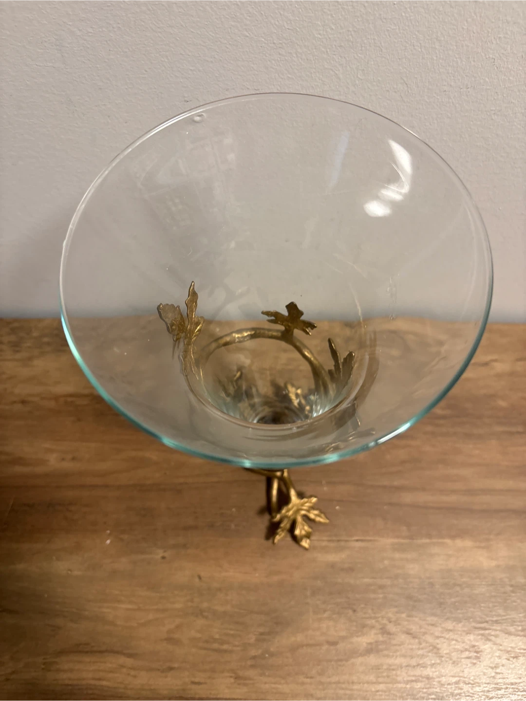 Vintage Brass and Floating Blown Glass Vase - photo 4