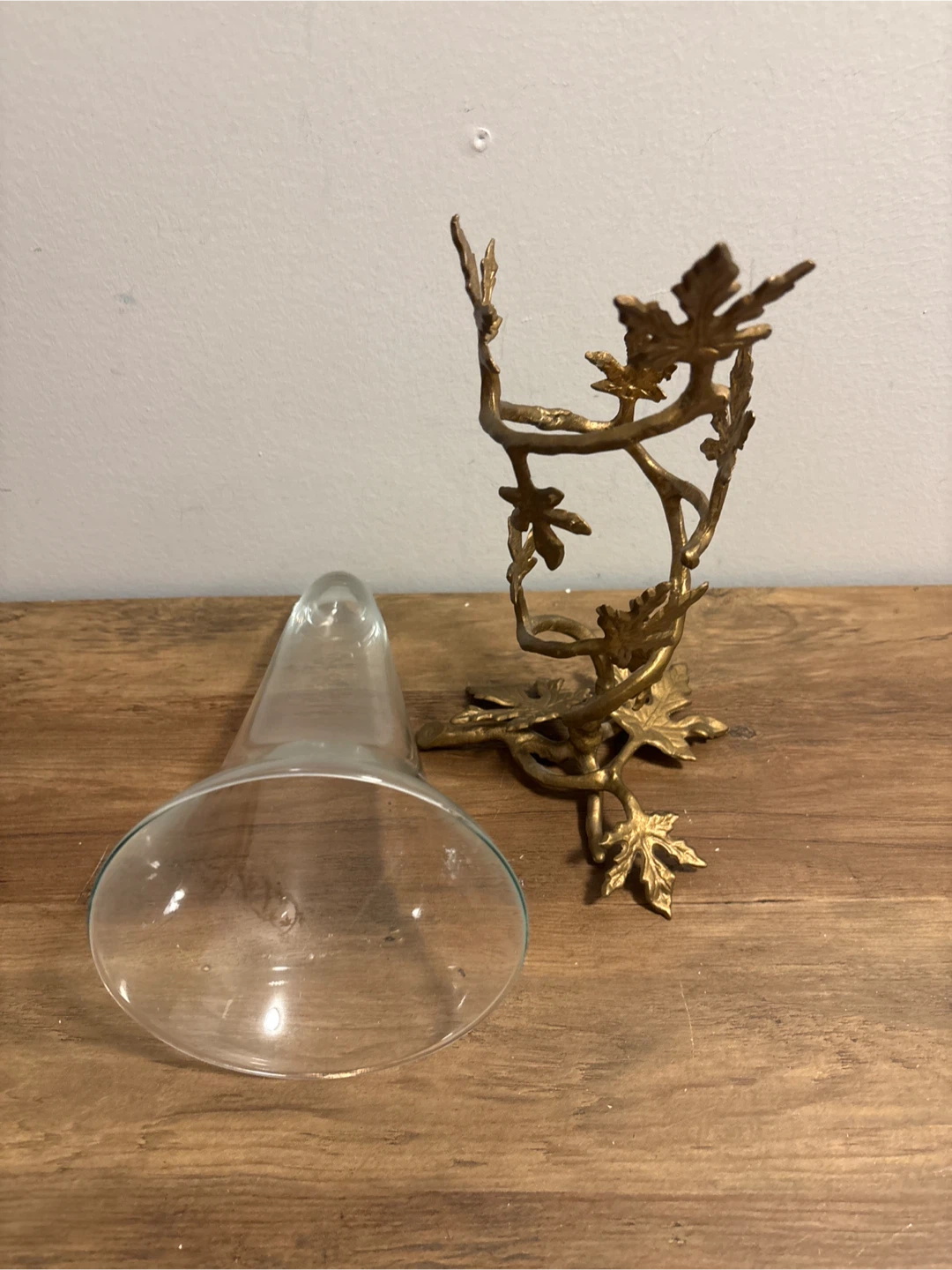 Vintage Brass and Floating Blown Glass Vase - photo 5