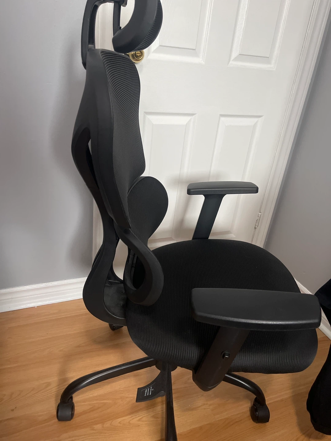 Black Ergonomic Office Chair with Headrest - photo 3