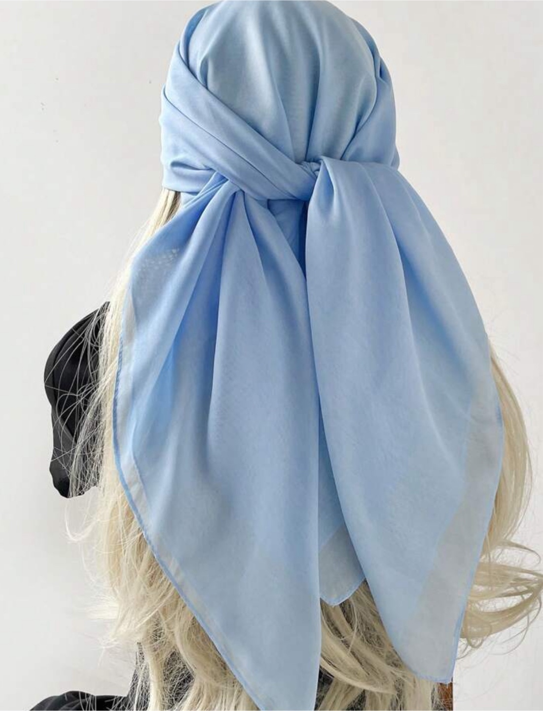 Cotton-linen Blue Scarf Hair Tie