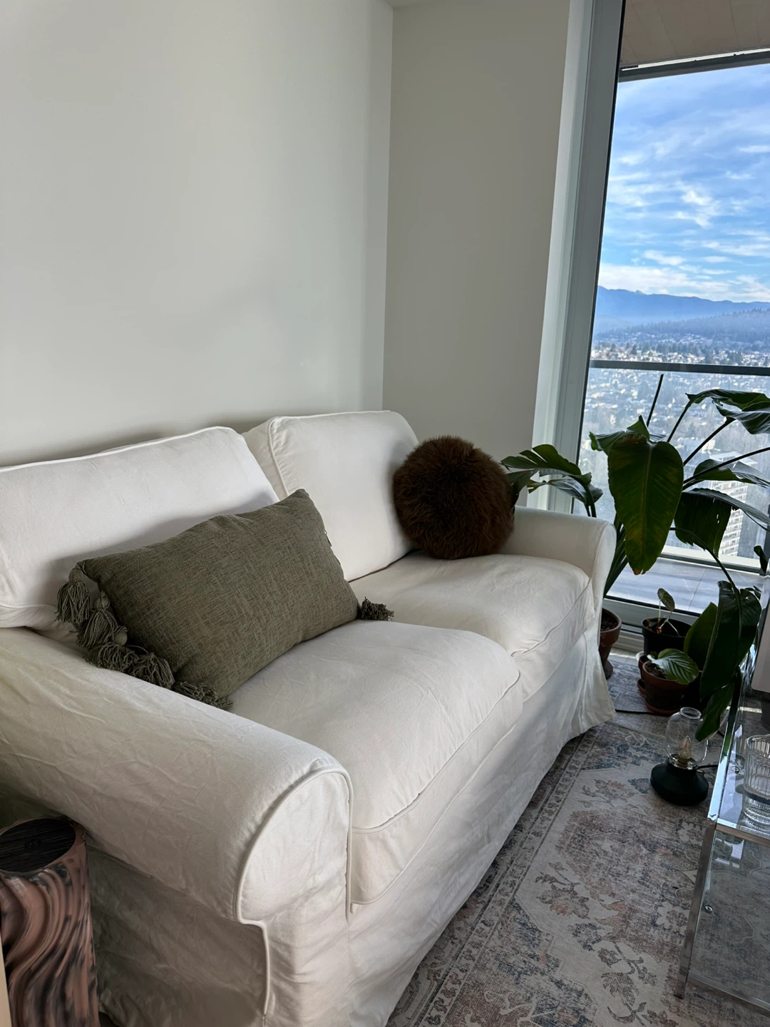White Sofa with Removable Slipcover - photo 2