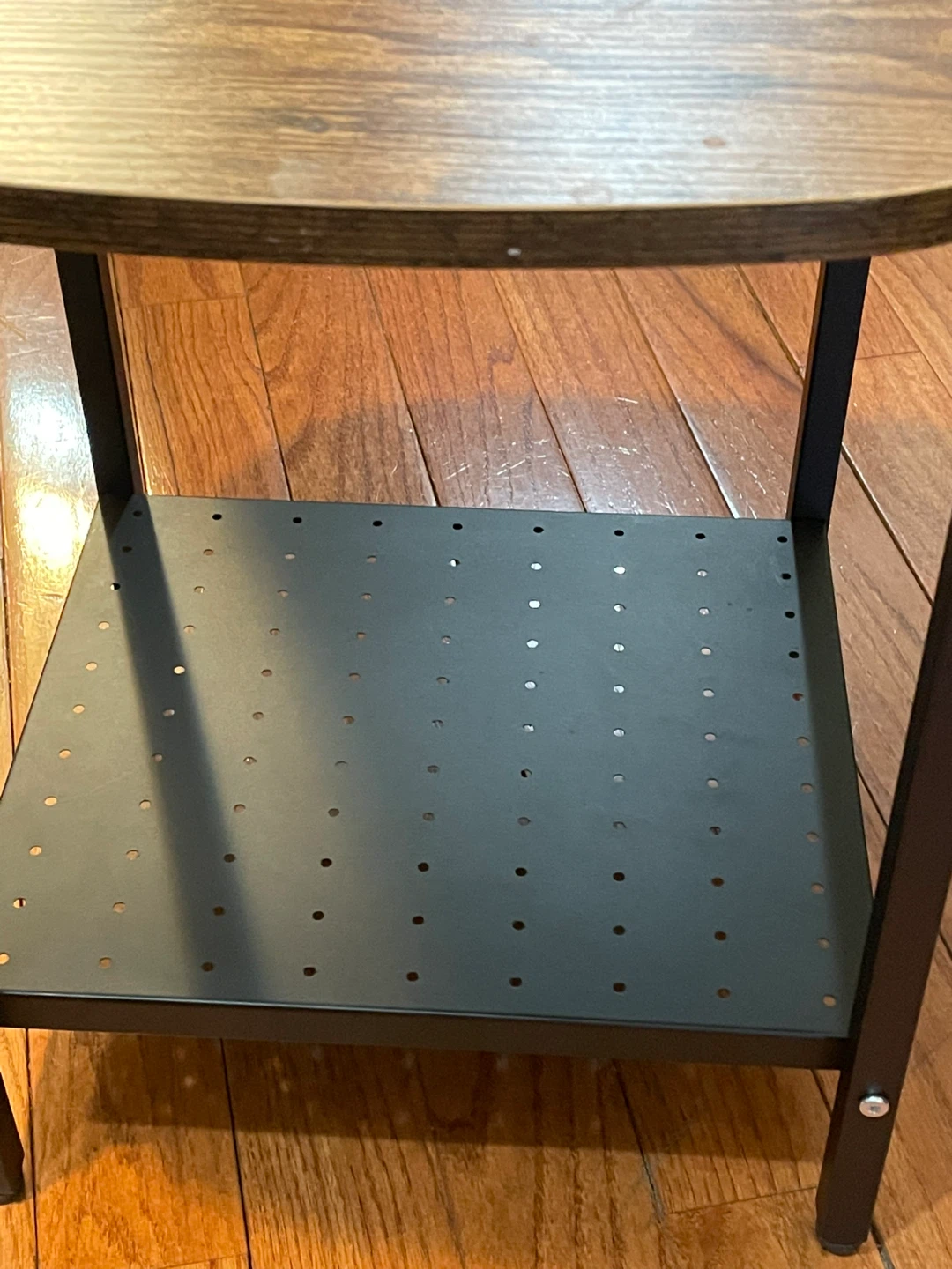 Wooden Top Side Table with Black Metal Frame - photo 3