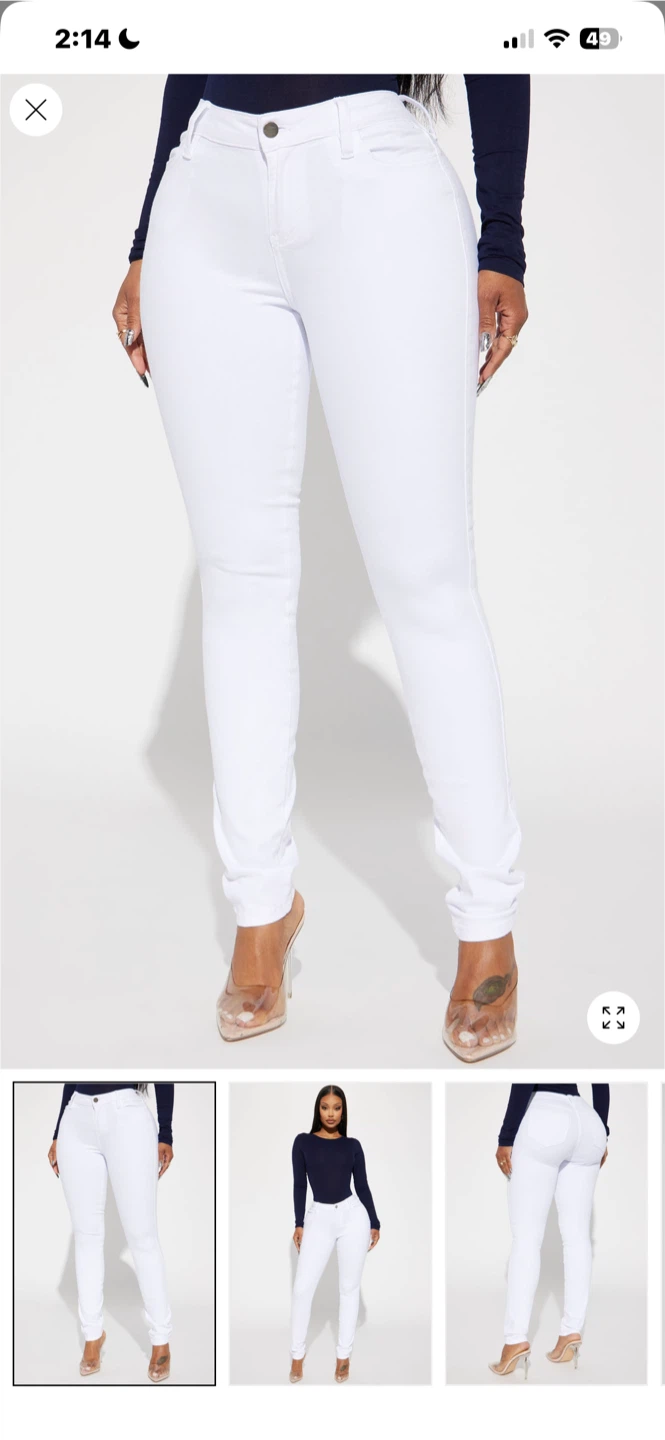 Fashion Nova White High-Waisted Skinny Jeans Size 9