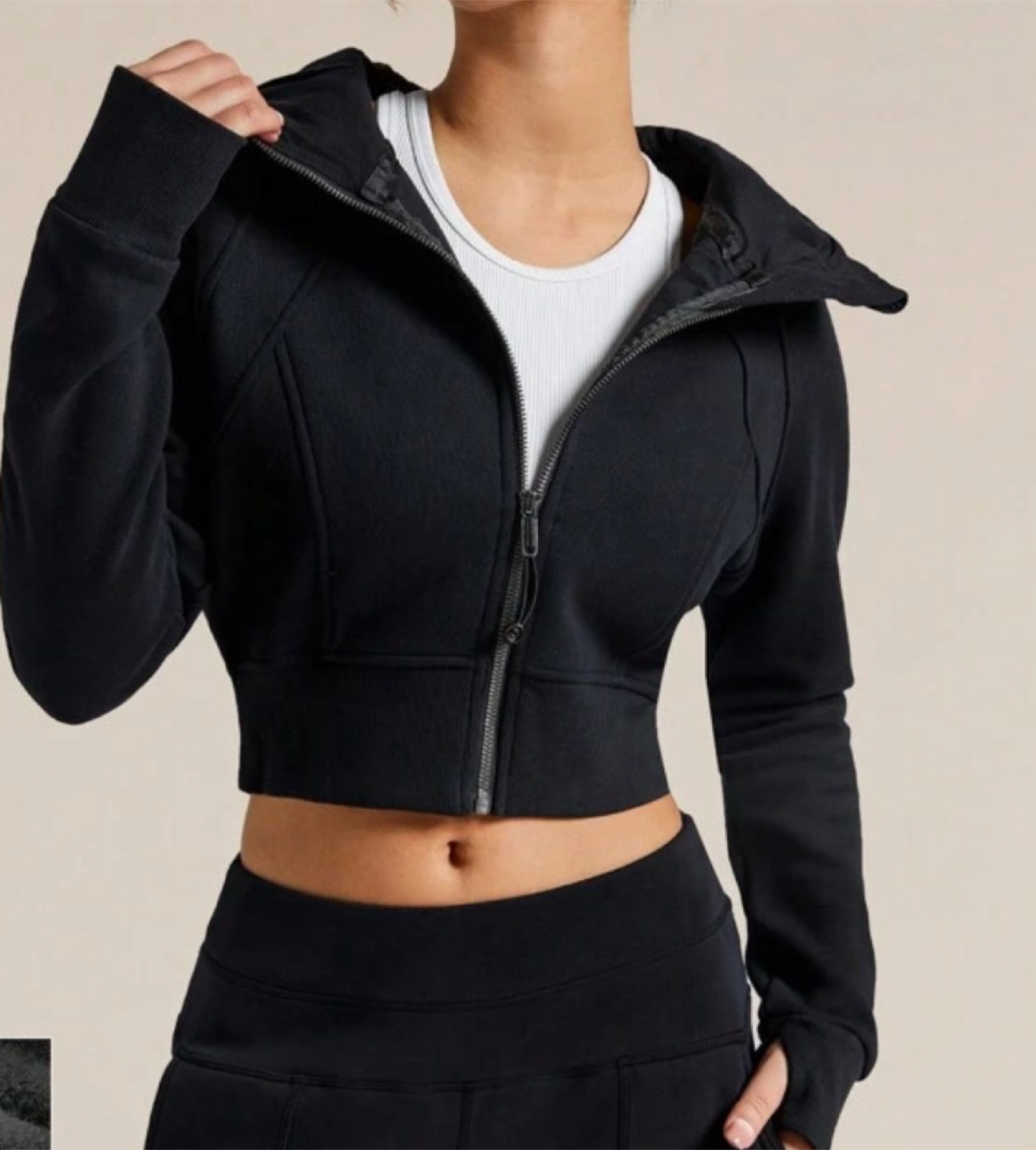 Cotton Zip-Up Hoodie size Small Glowmode