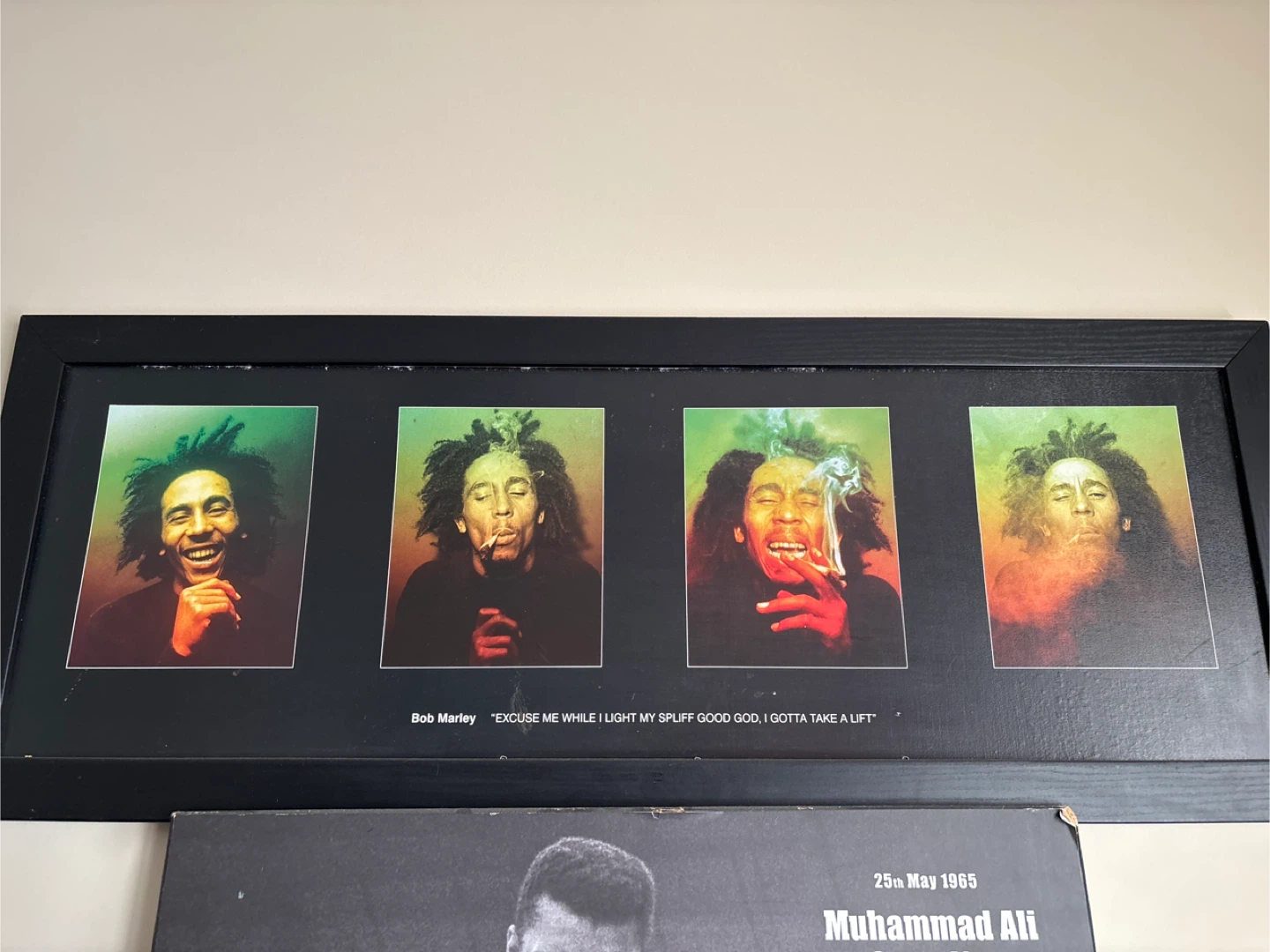 Framed Bob Marley Print with Quote