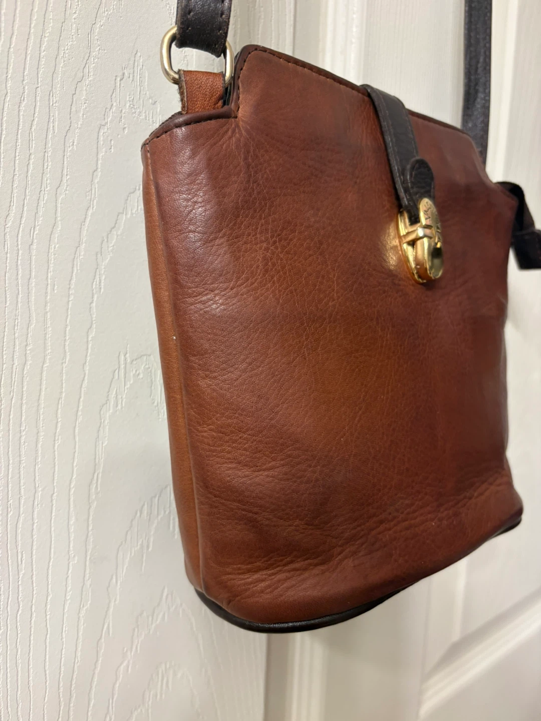 Valentina Chestnut Brown Leather Crossbody Bag - photo 5