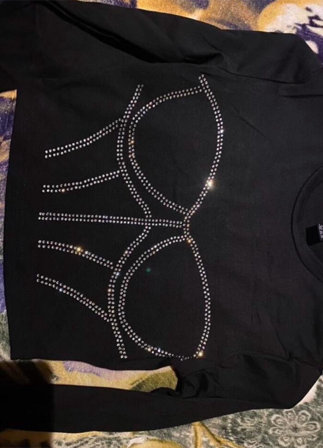Rhinestone Long Sleeve Top small - photo 2