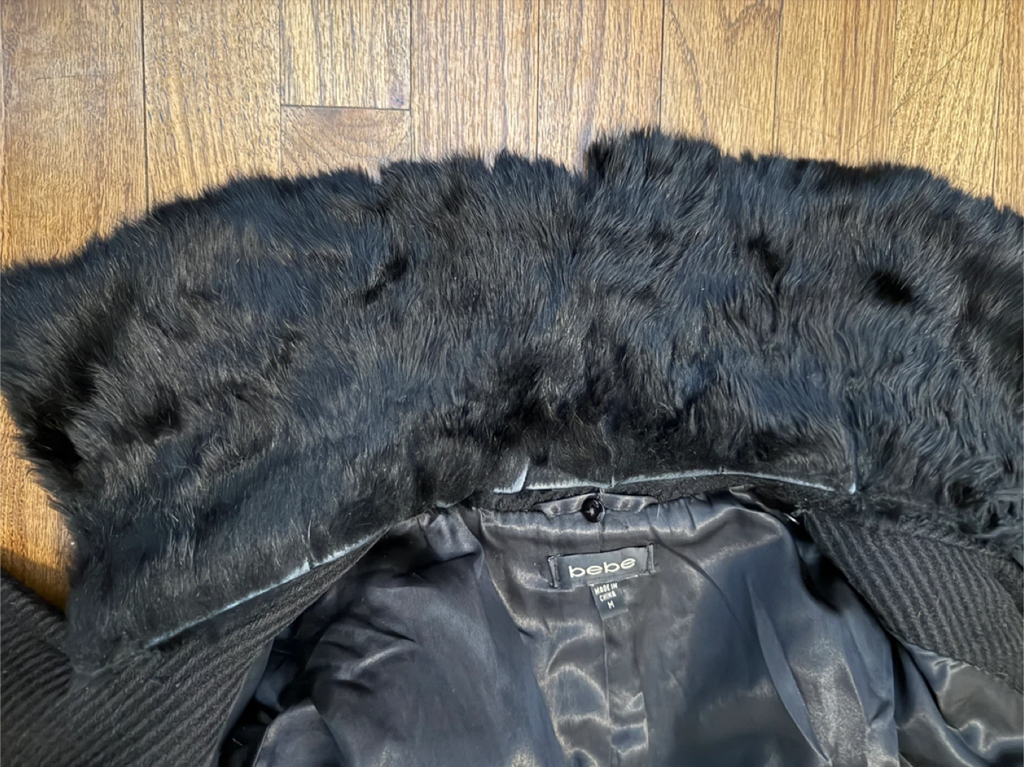Pre-Loved Bebe Tweed Fur Trim Belted Coat 🏆 - photo 5