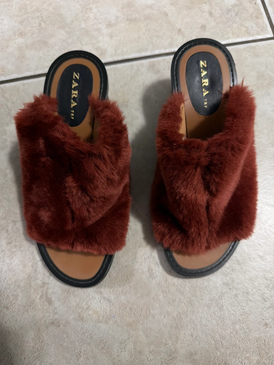 ZARA TRF Faux Fur Heeled Slides 🏆 - photo 2
