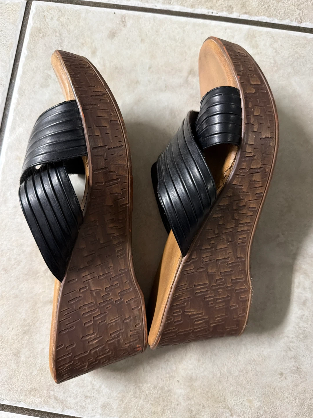 Black Wedge Sandals 🏆 - photo 2