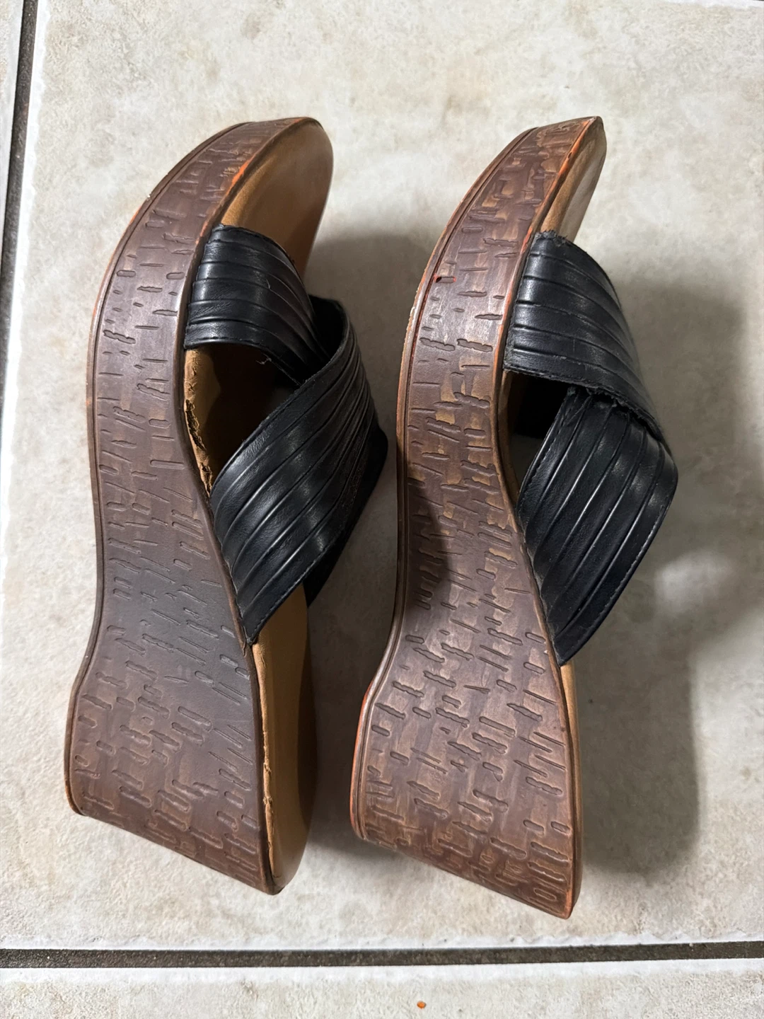 Black Wedge Sandals 🏆 - photo 3