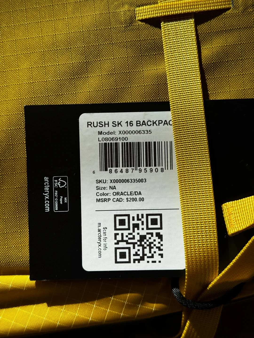 Arc'teryx Rush SK 16 Backpack - Oracle/DA - photo 2