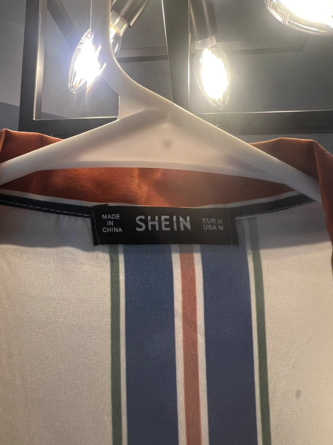 SHEIN Men's Striped Short Sleeve Shirt - Size Medium - photo 2