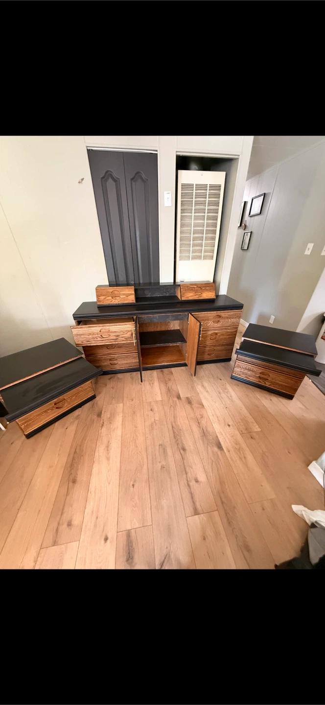 Mid-Century Modern Dresser Set with Nightstands