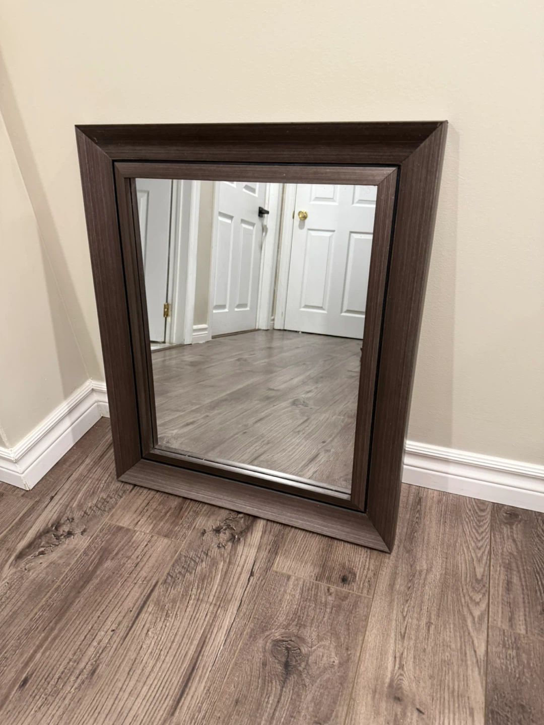 Dark Brown Framed Mirror