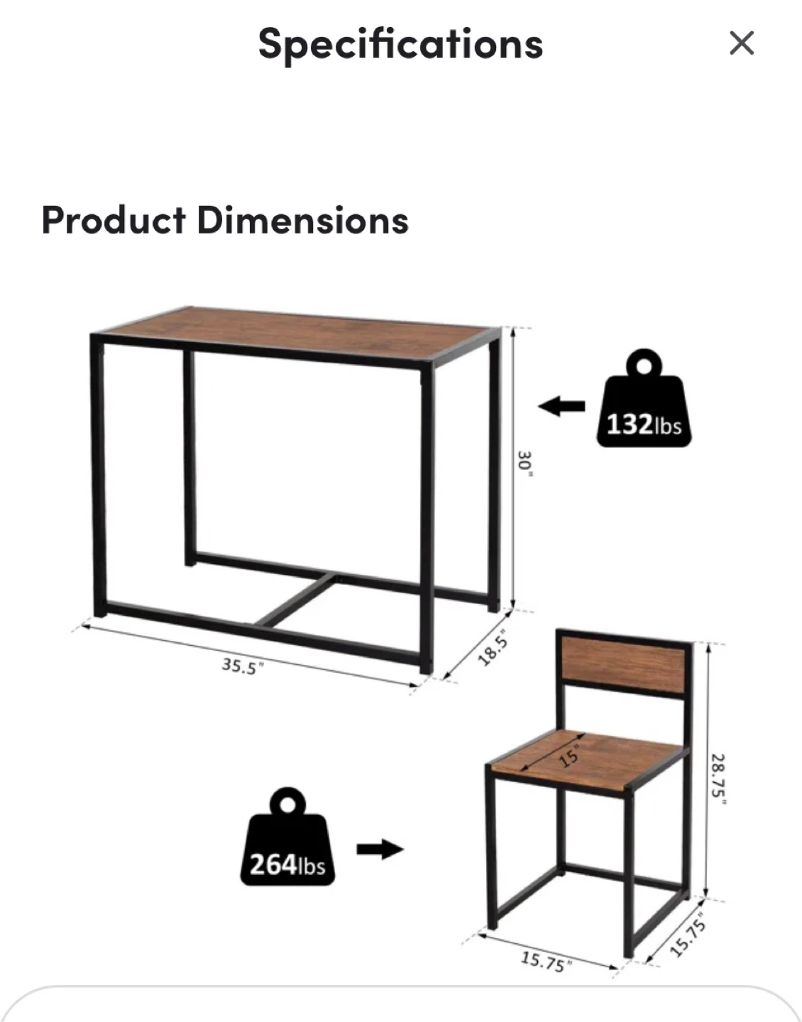 Compact Kitchen table and two chairs - photo 2