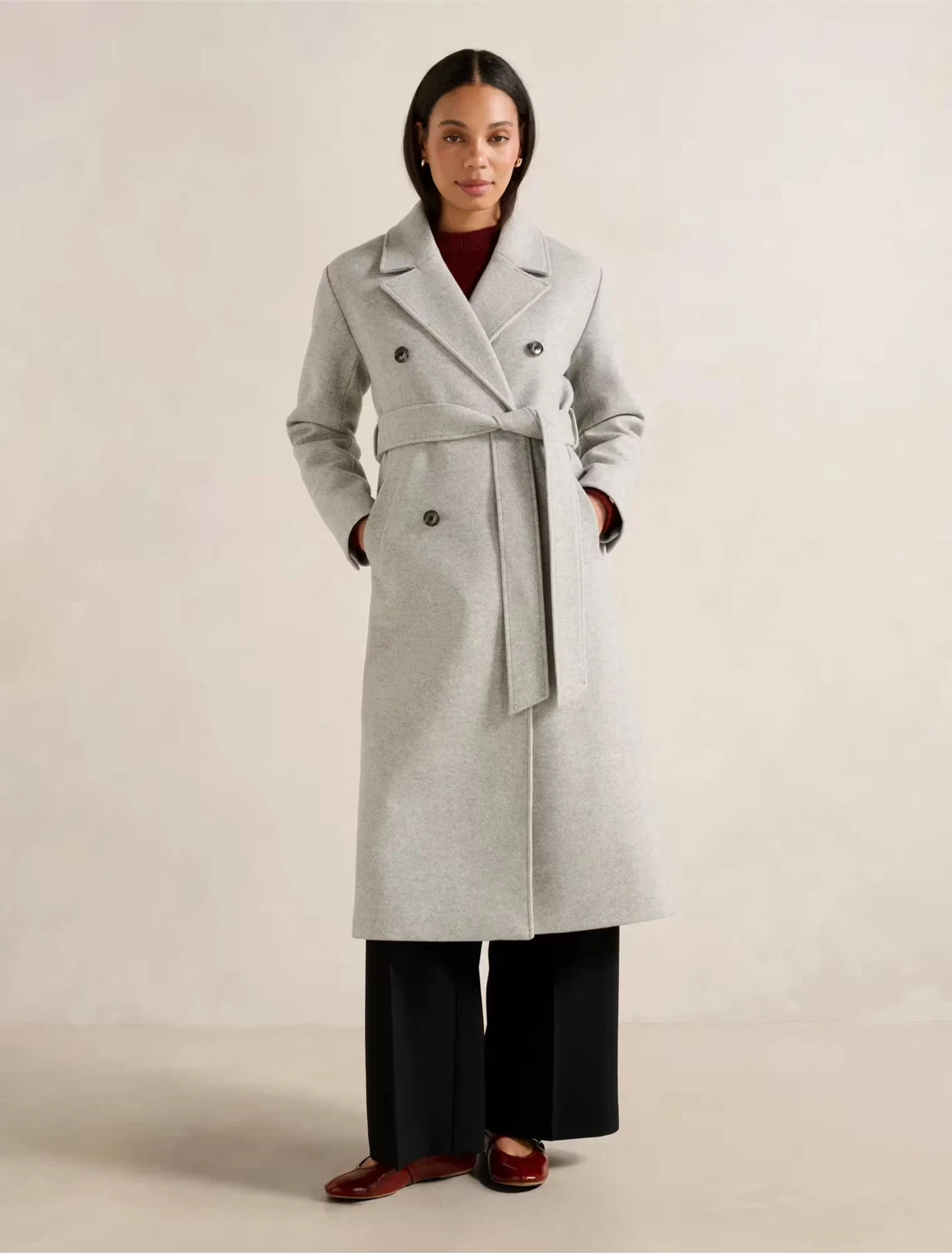 Ever New Grey Belted Coat- Size 12(Large)