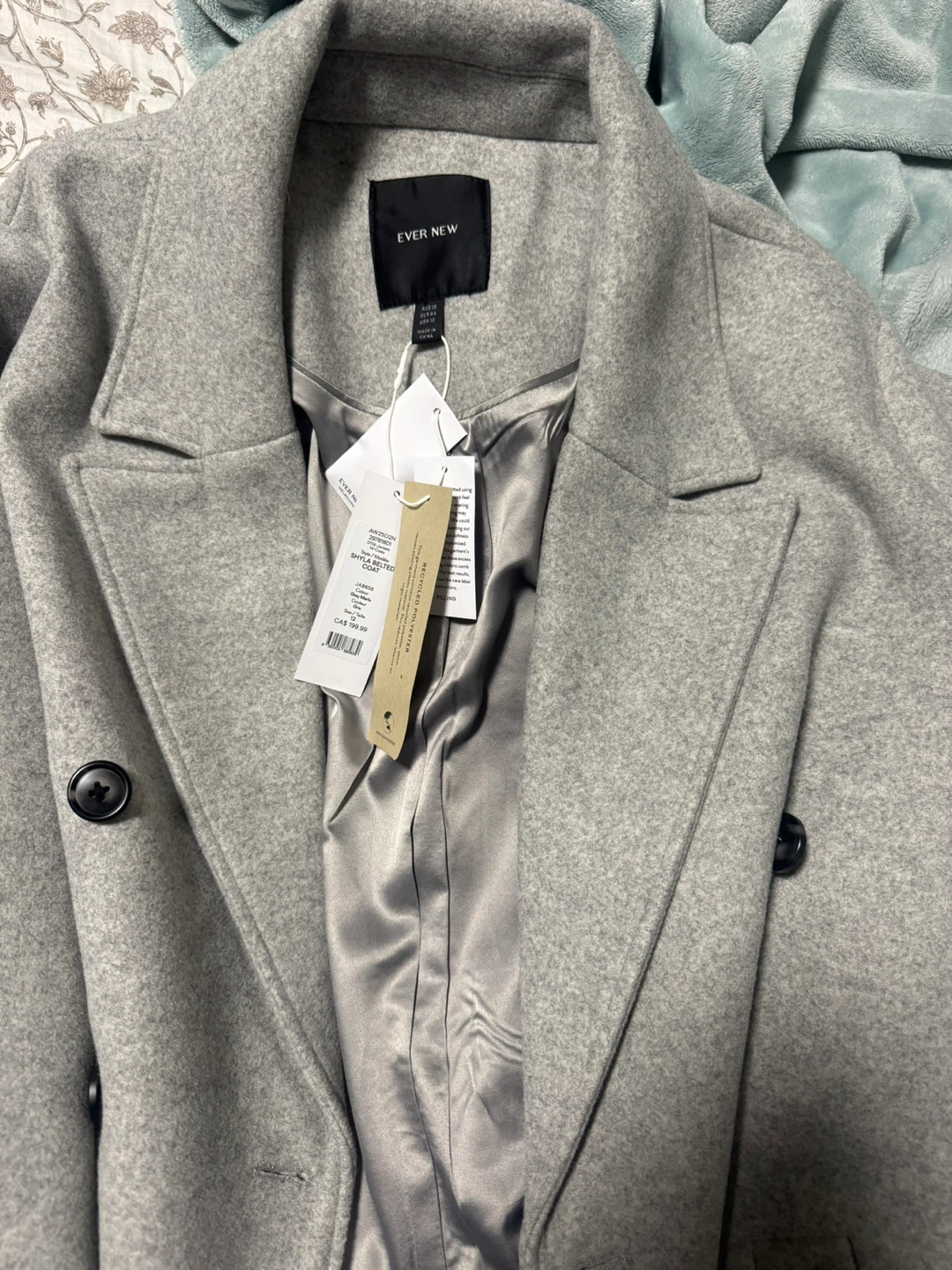 Ever New Grey Belted Coat- Size 12(Large) - photo 2