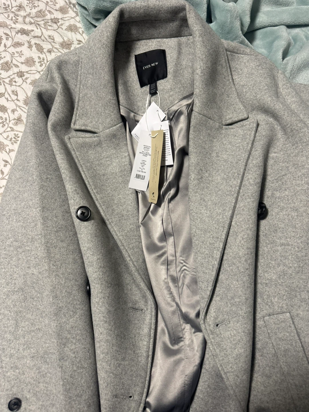 Ever New Grey Belted Coat- Size 12(Large) - photo 3