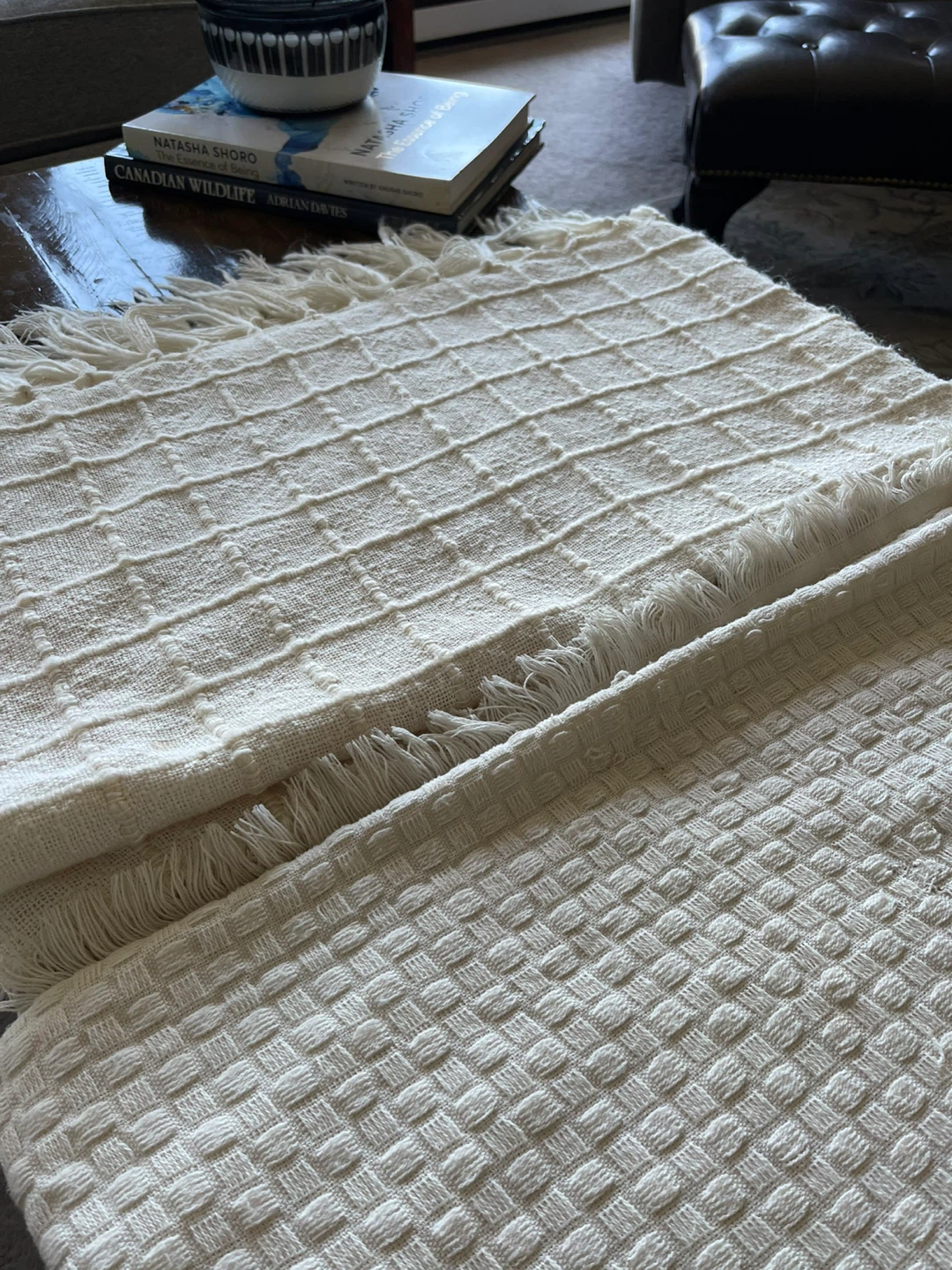 Natural tones Textured Throw Blankets