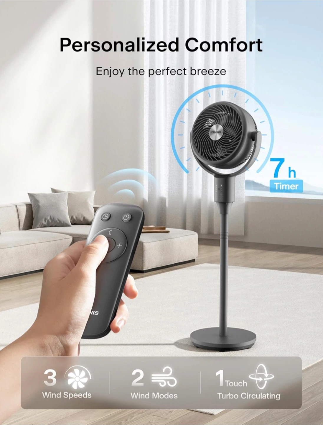 Pelonis 4-in-1 Pedestal Fan 🏆 - photo 3
