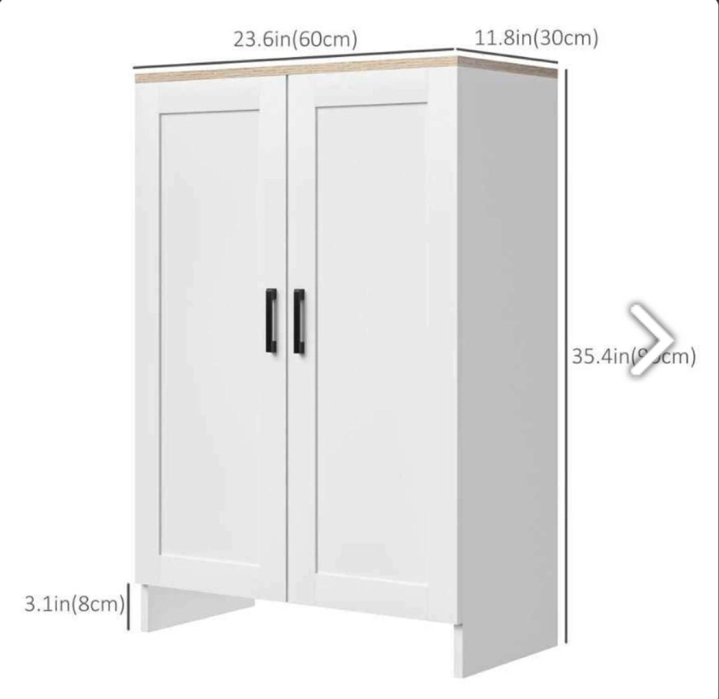 HOMCOM White 2-Door Storage Cabinet 🥕 - photo 2