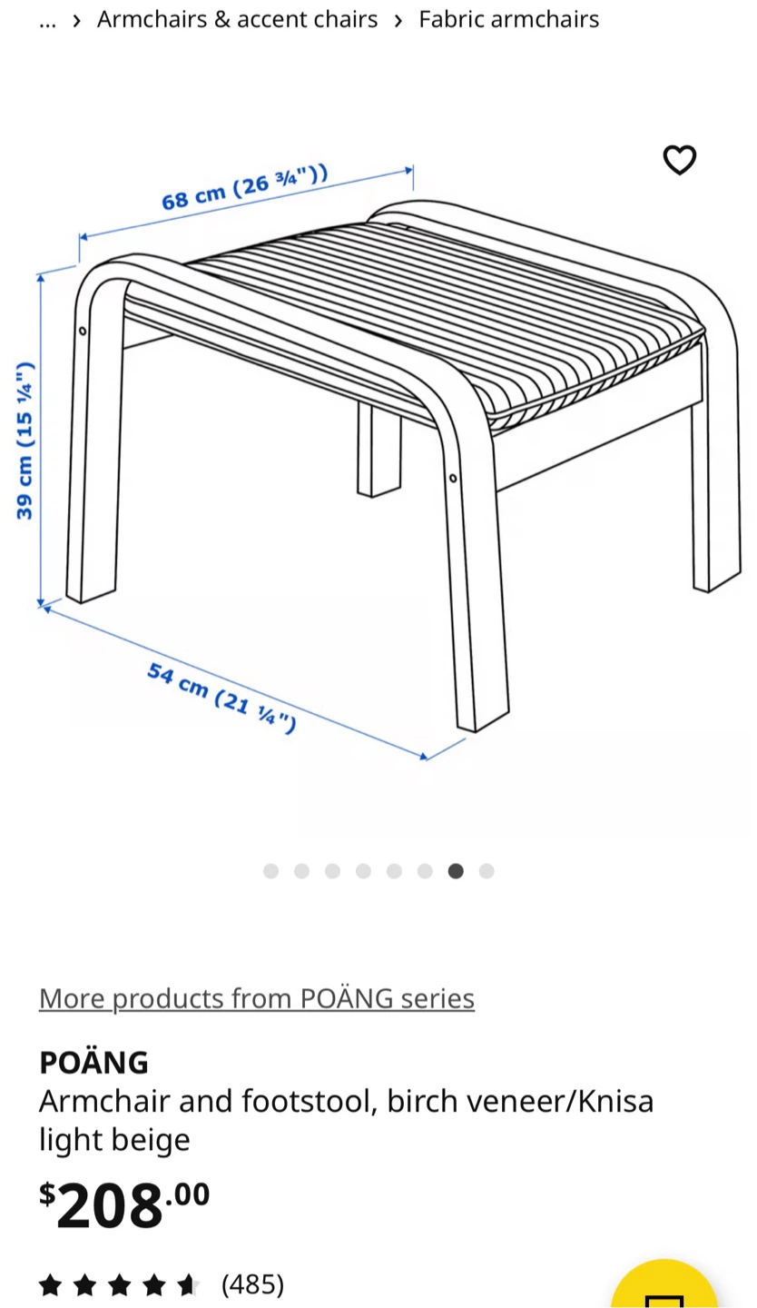IKEA POÄNG Armchair and Footstool. - photo 5