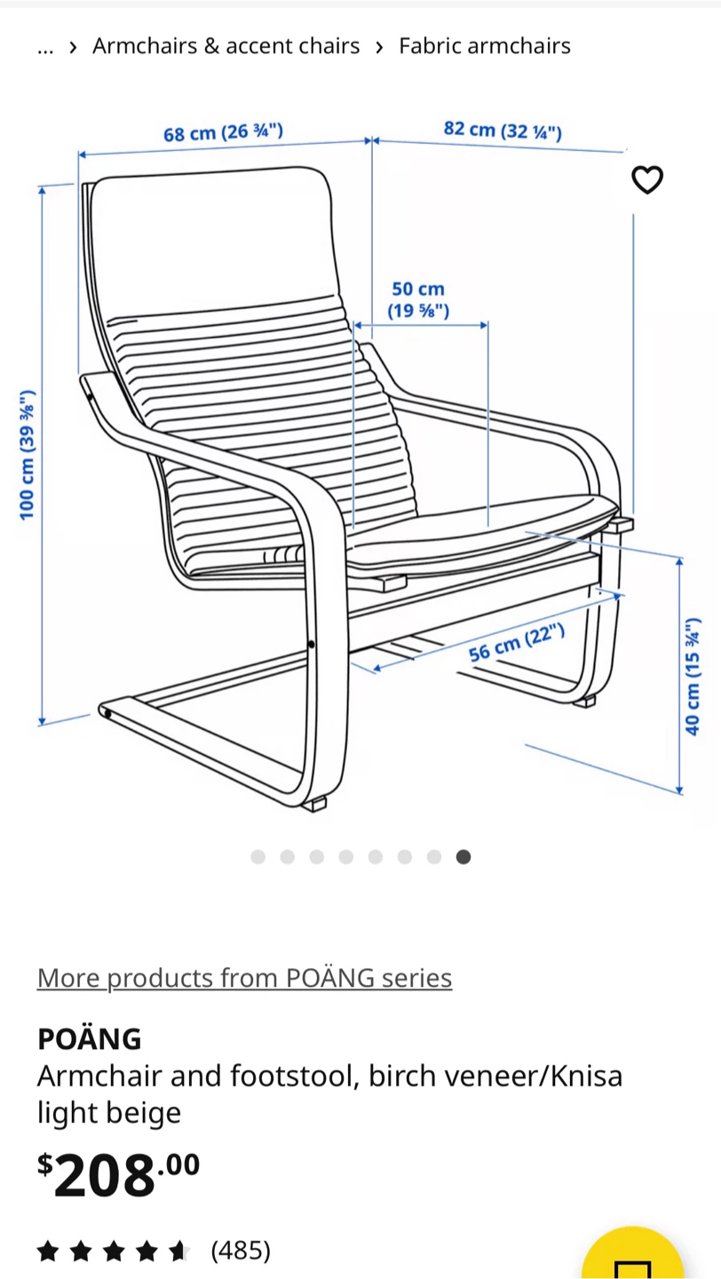 IKEA POÄNG Armchair and Footstool. - photo 4