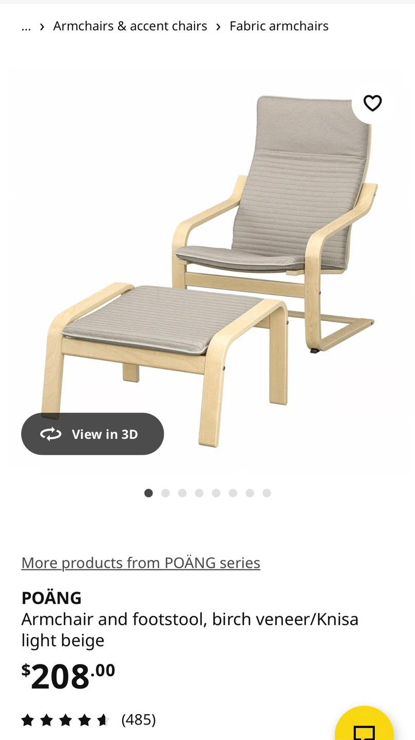 IKEA POÄNG Armchair and Footstool. - photo 3