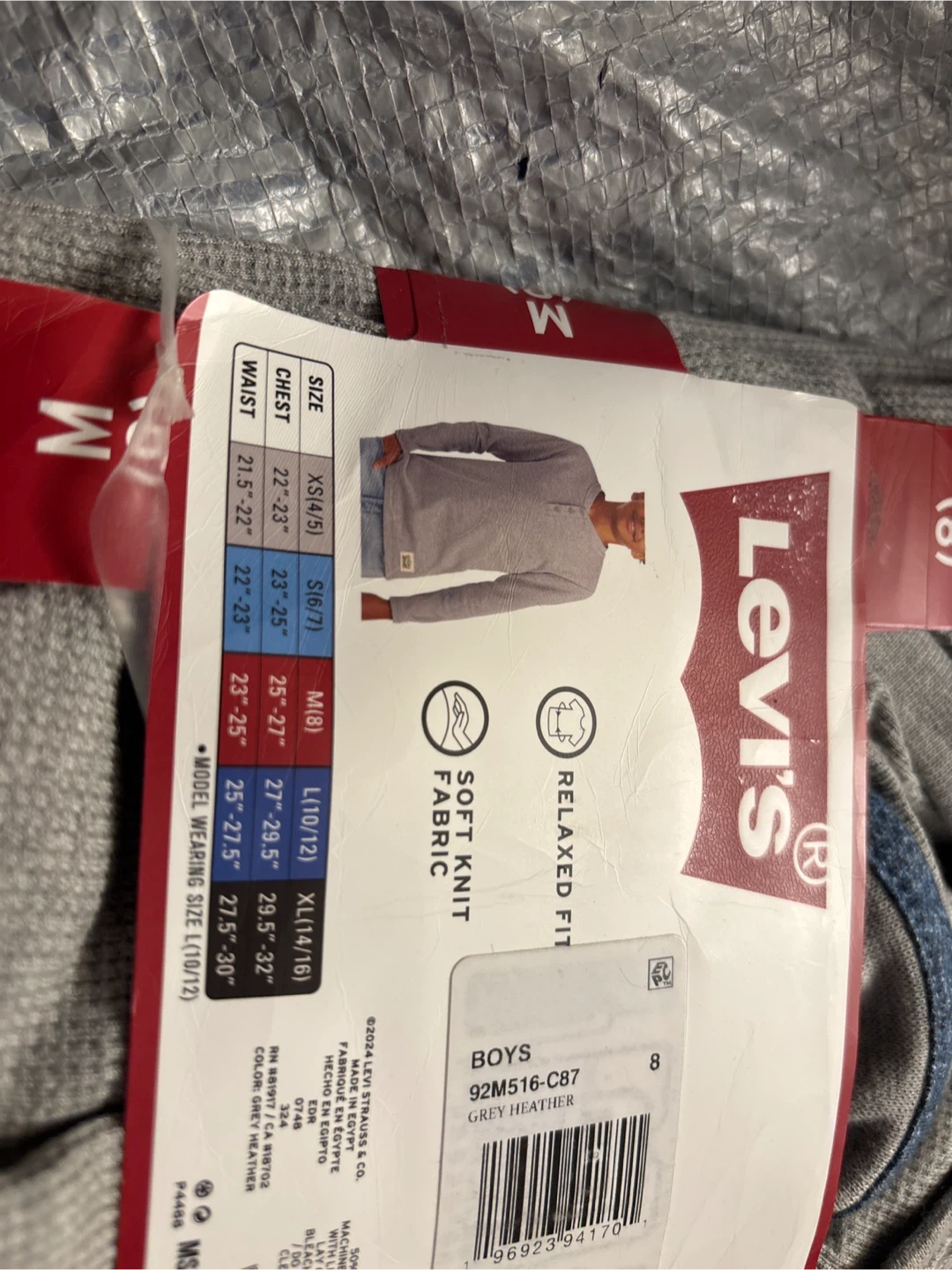 Levi's Boys Long Sleeve Thermal Grey Heather Size M (8) - photo 2