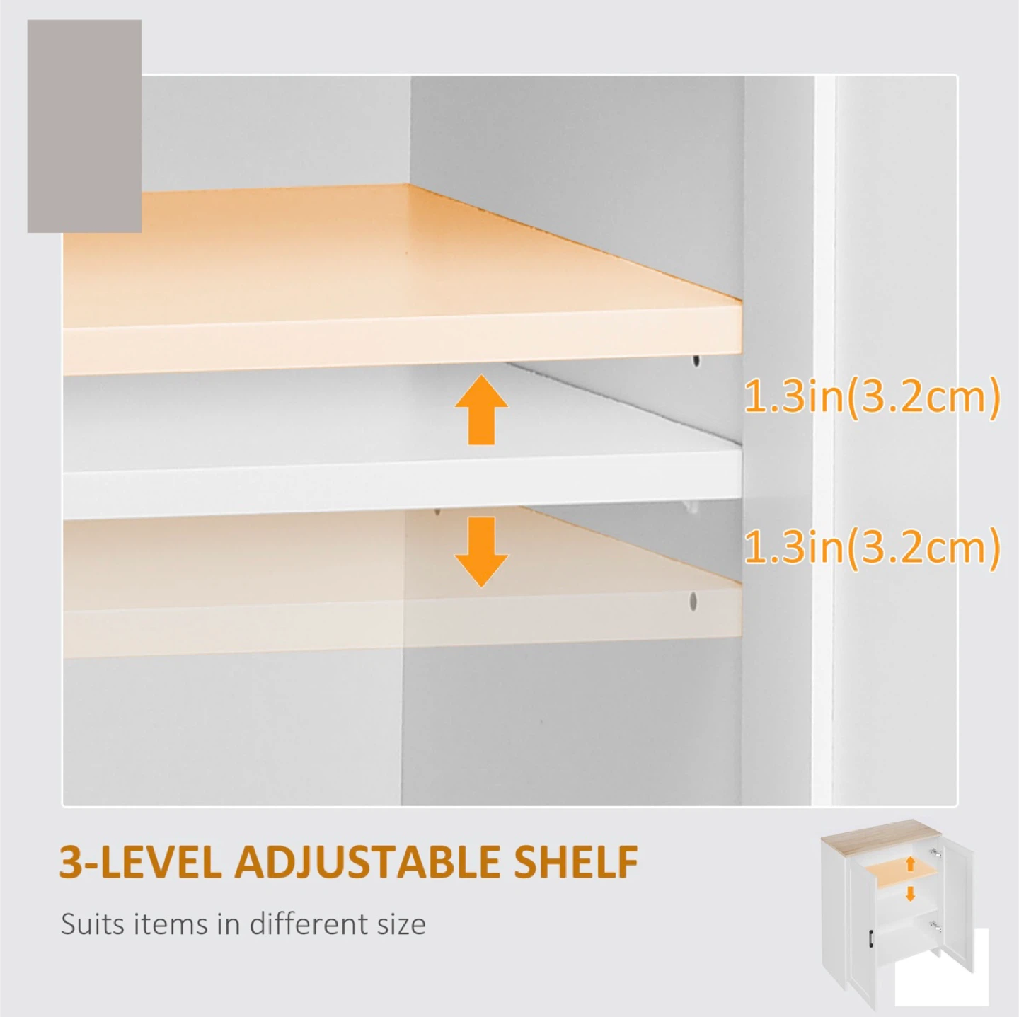 HOMCOM White 2-Door Storage Cabinet 🥕 - photo 5