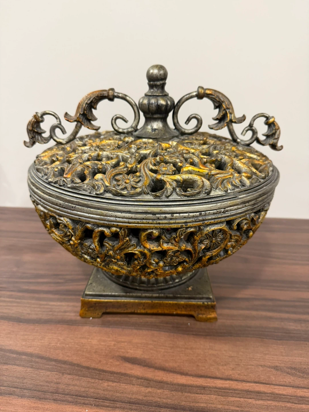 Antique Decorative Metal Trinket Box